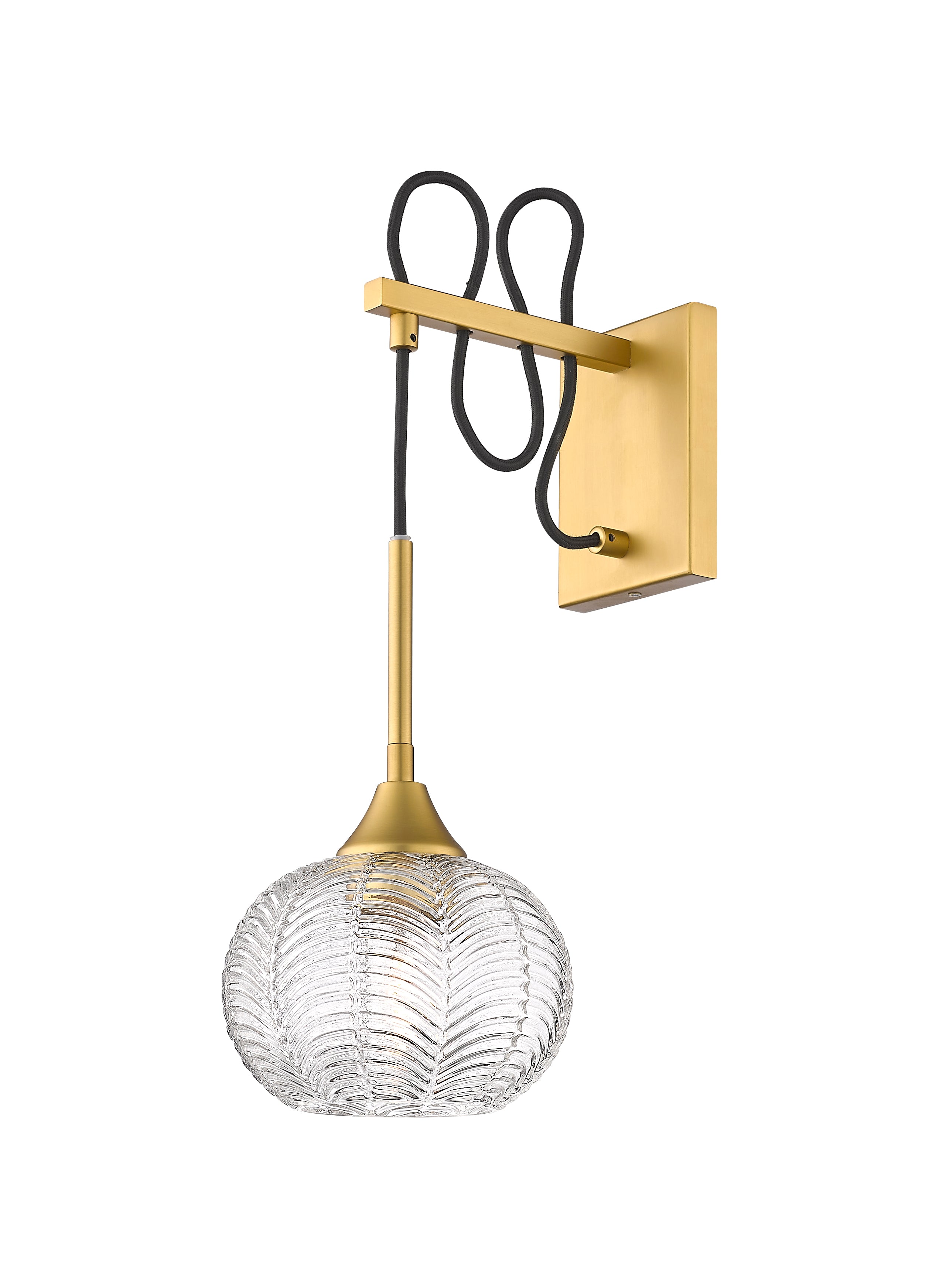 Downtown Urban Sconce Glass Steel 16.25 Inch