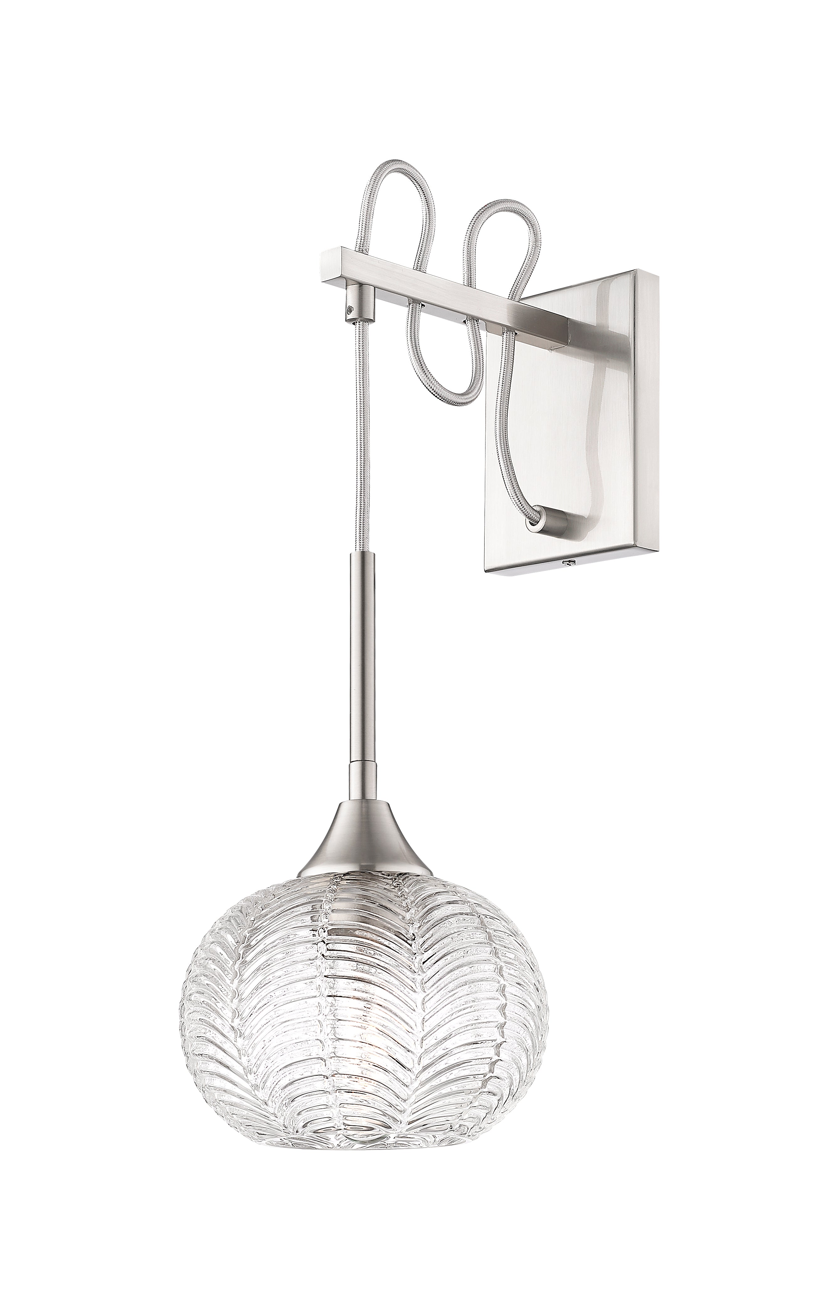 Downtown Urban Sconce Glass Steel 16.25 Inch
