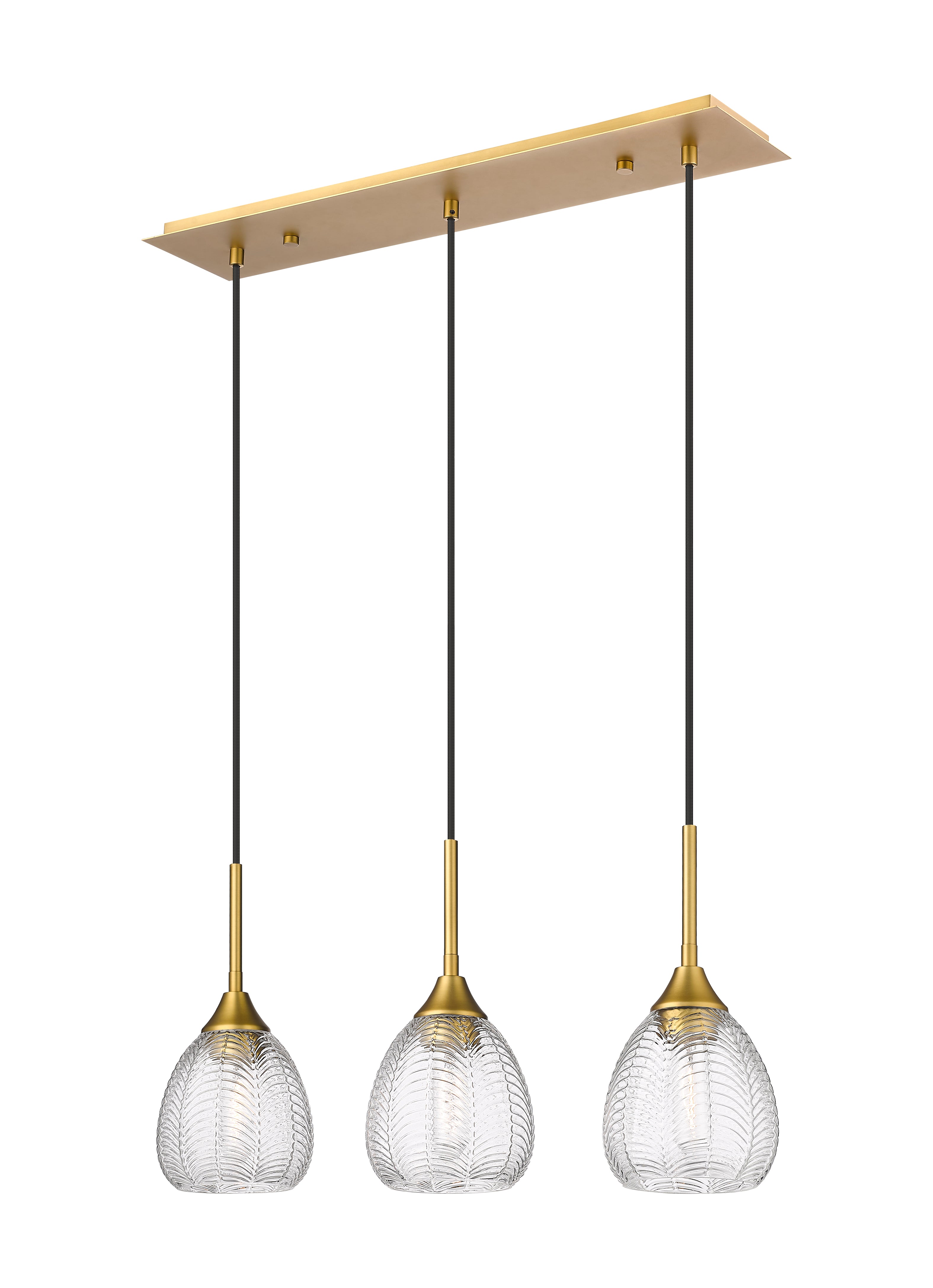 Downtown Urban Island Light Glass Steel Finish