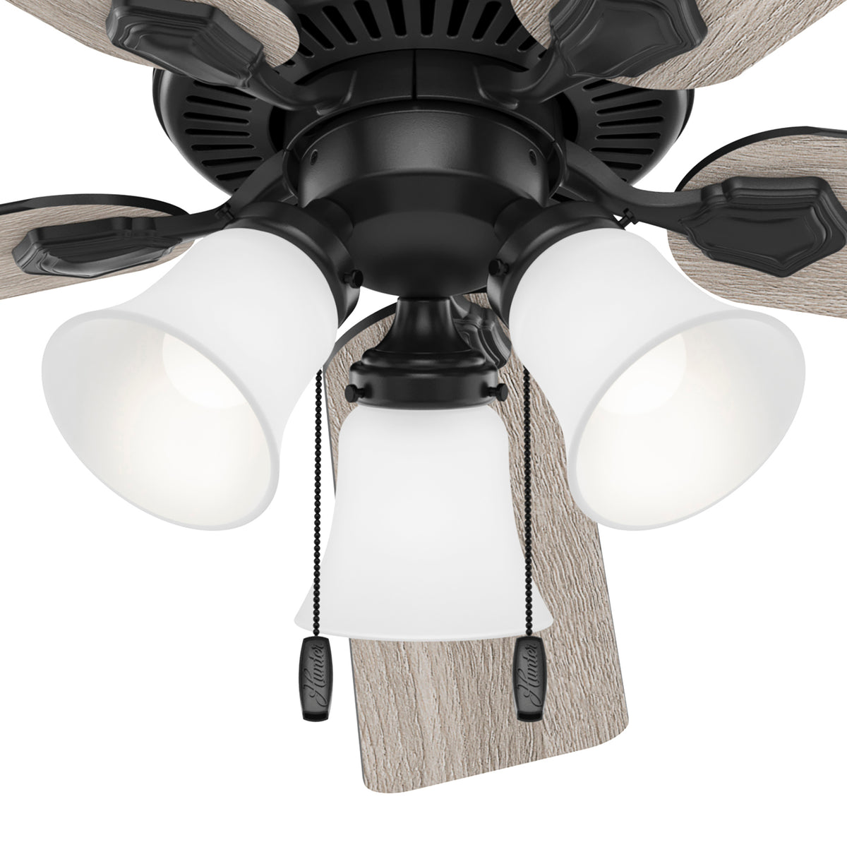 52 inch Swanson Matte Black Ceiling Fan with LED Light Kit