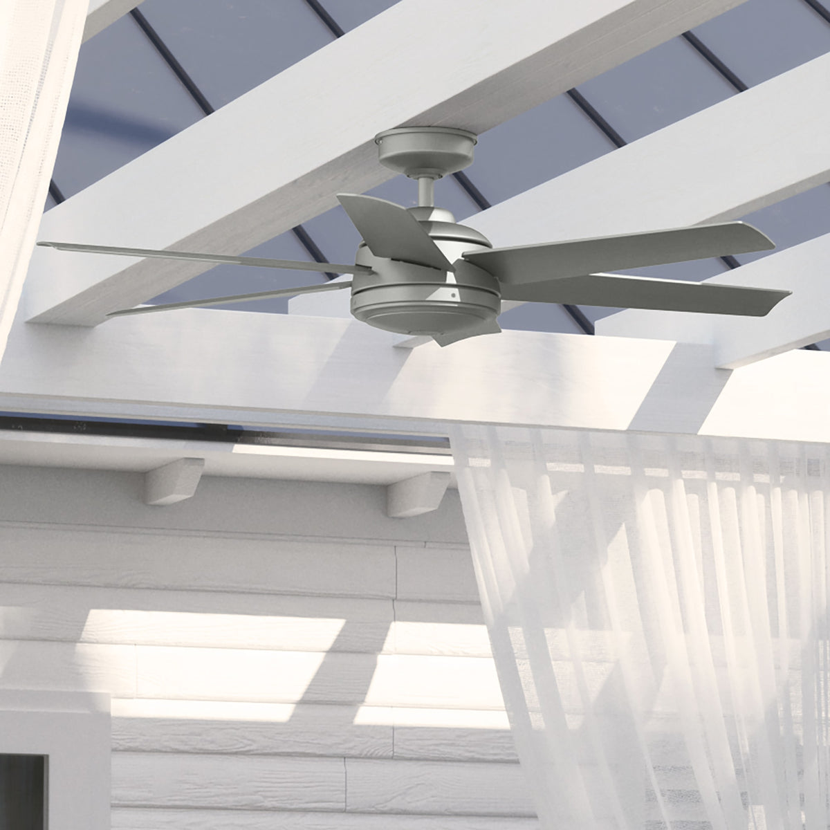 52 inch Jetty Matte Silver WeatherMax Indoor / Outdoor Ceiling Fan and Wall Control