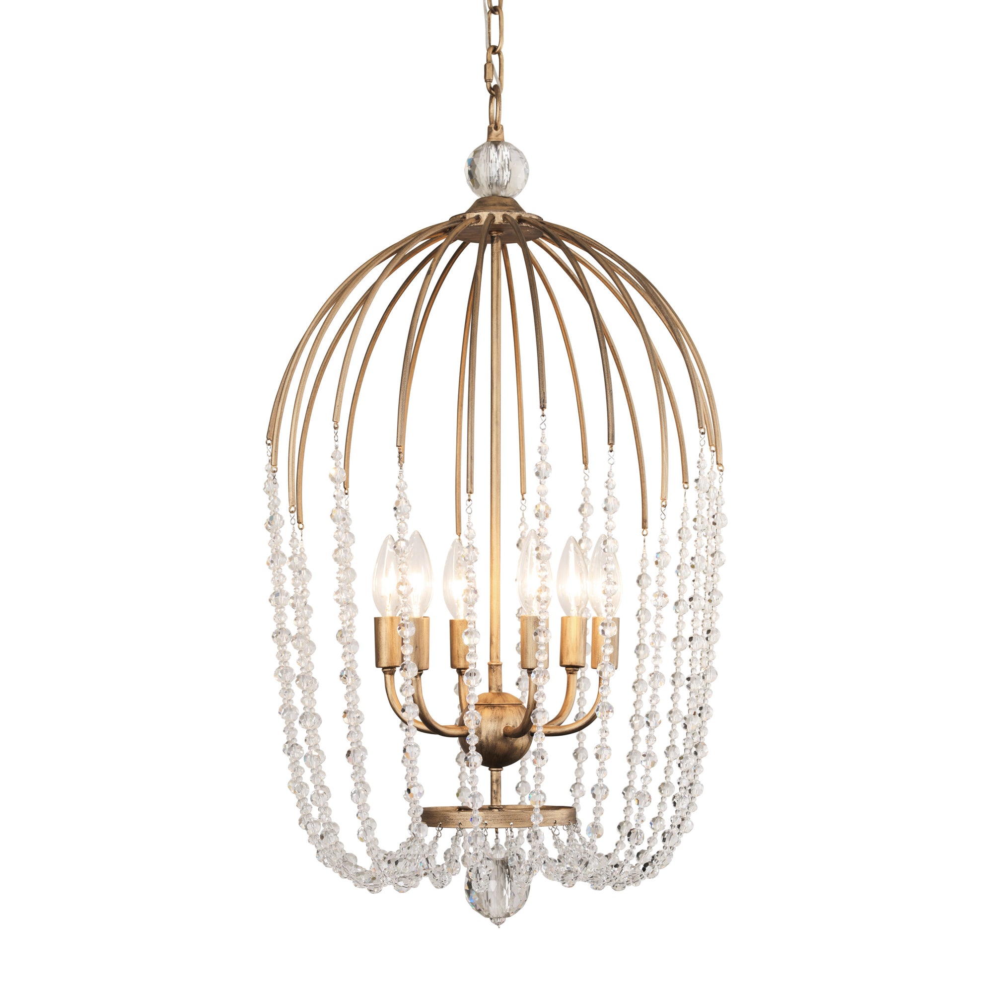 Voliere 6 Light Crystal Pendant