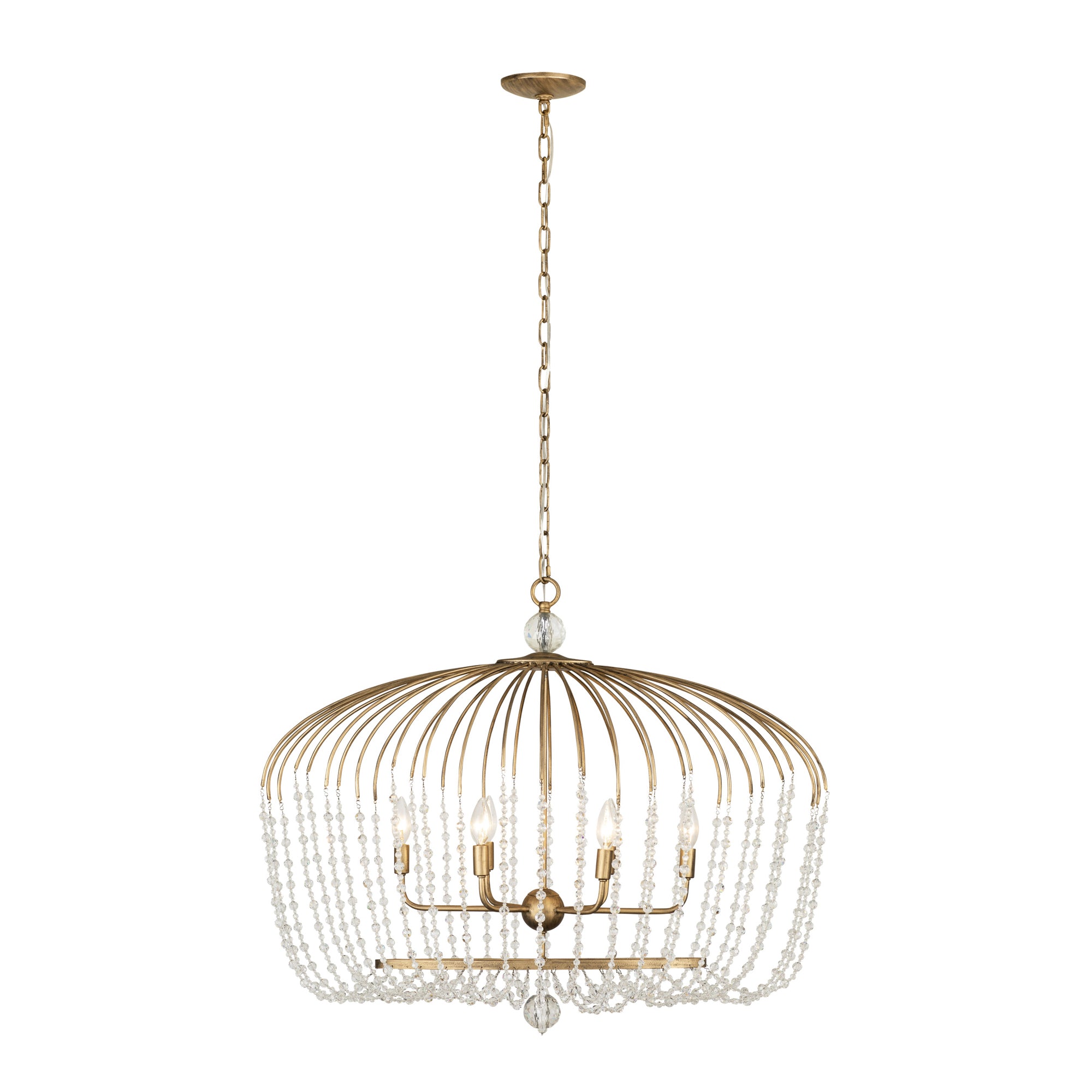 Voliere 6 Light Crystal Oval Pendant