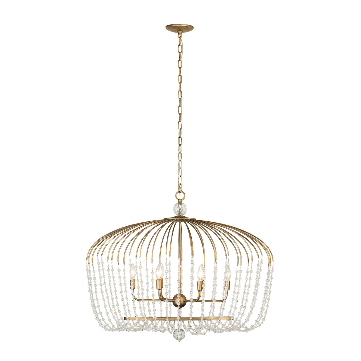 Voliere 6 Light Crystal Oval Pendant