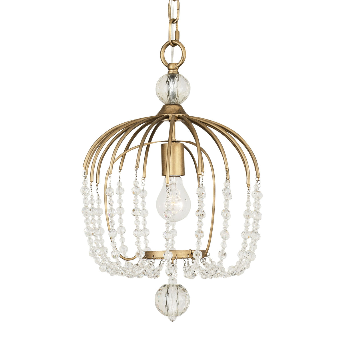 Voliere 1 Light Crystal Pendant