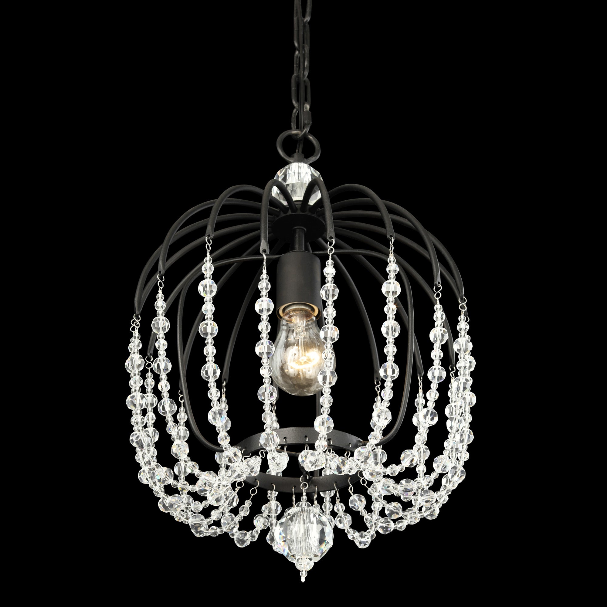 Voliere 1 Light Crystal Pendant