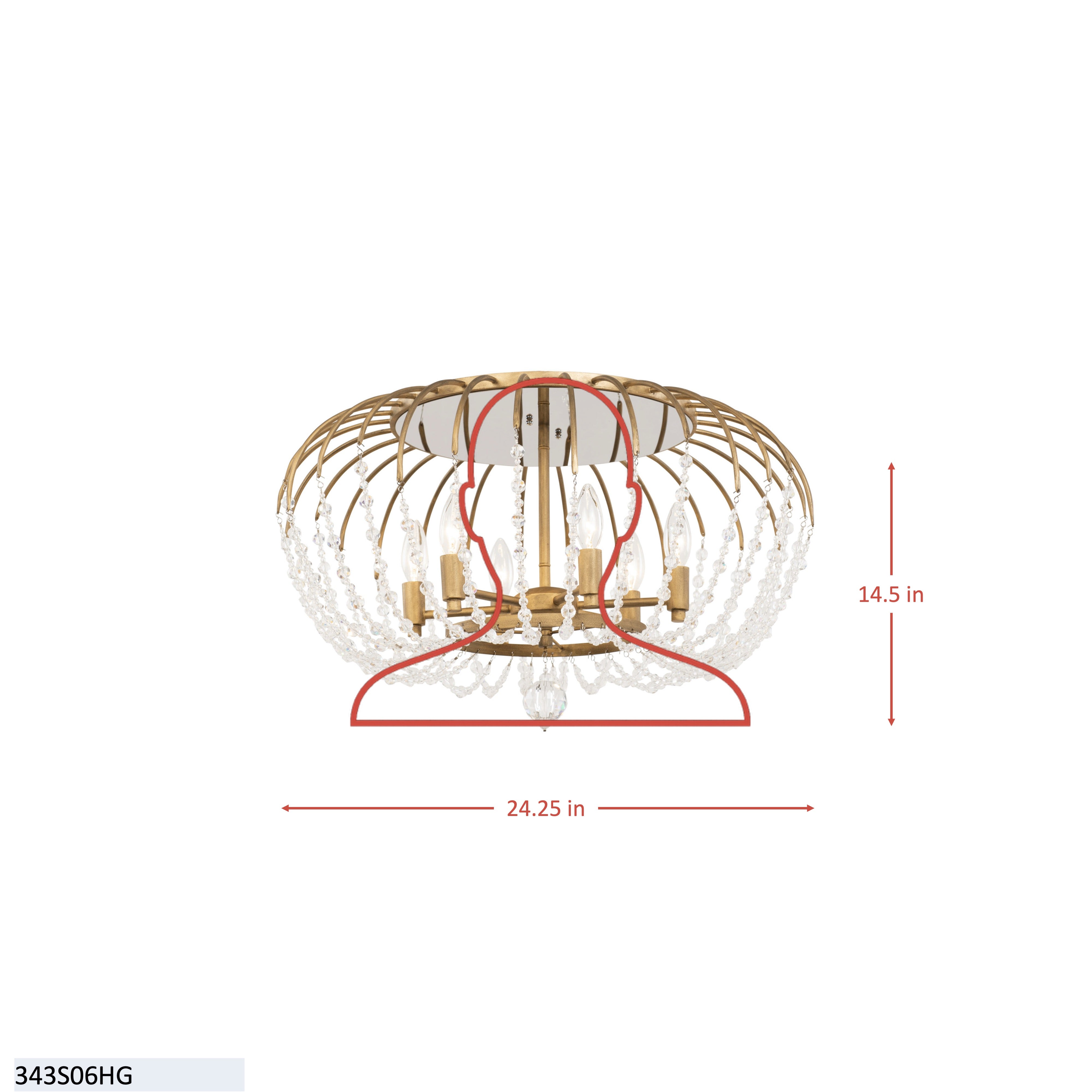 Voliere 6 Light Semi-Flush Mount
