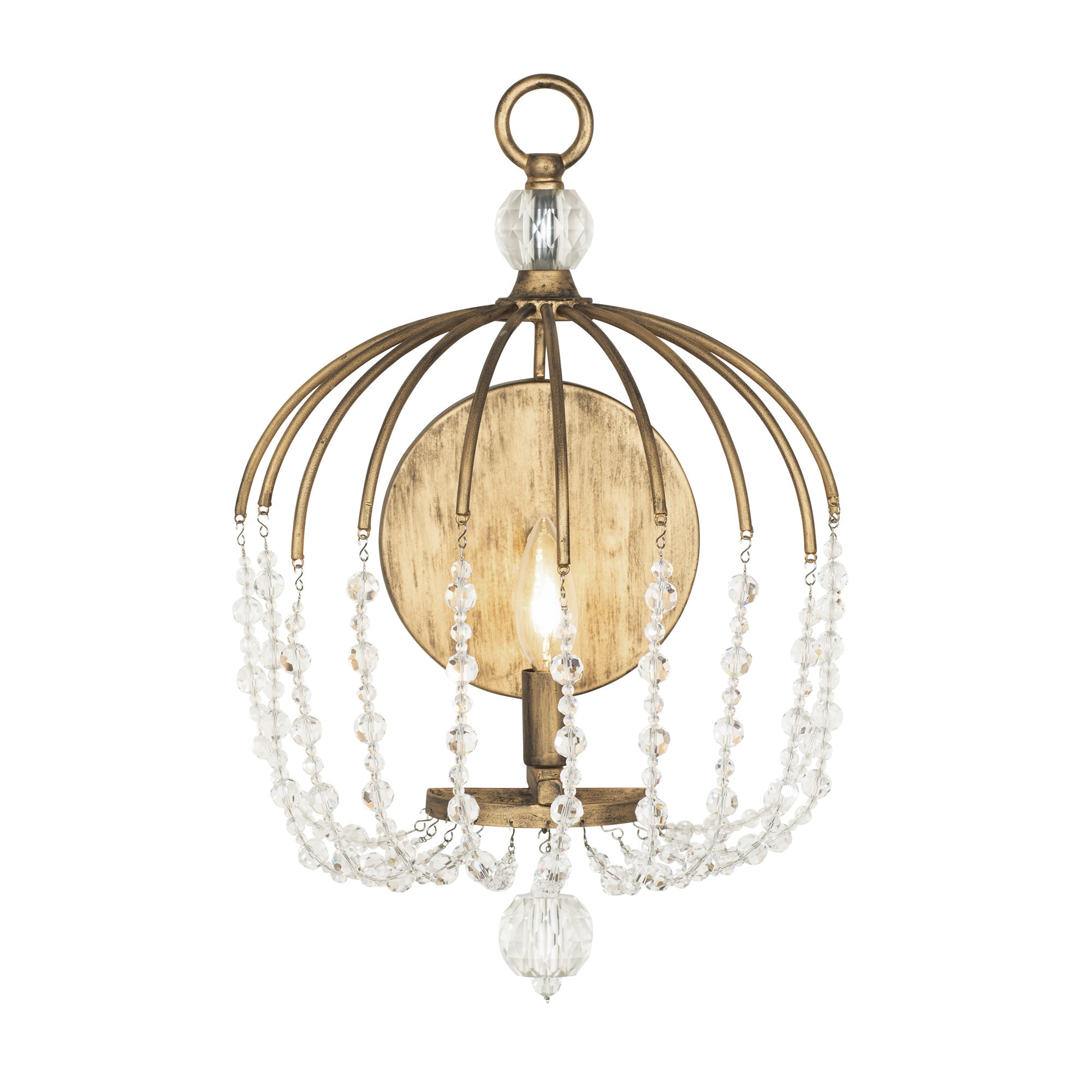 Voliere 1 Light Crystal Wall Sconce