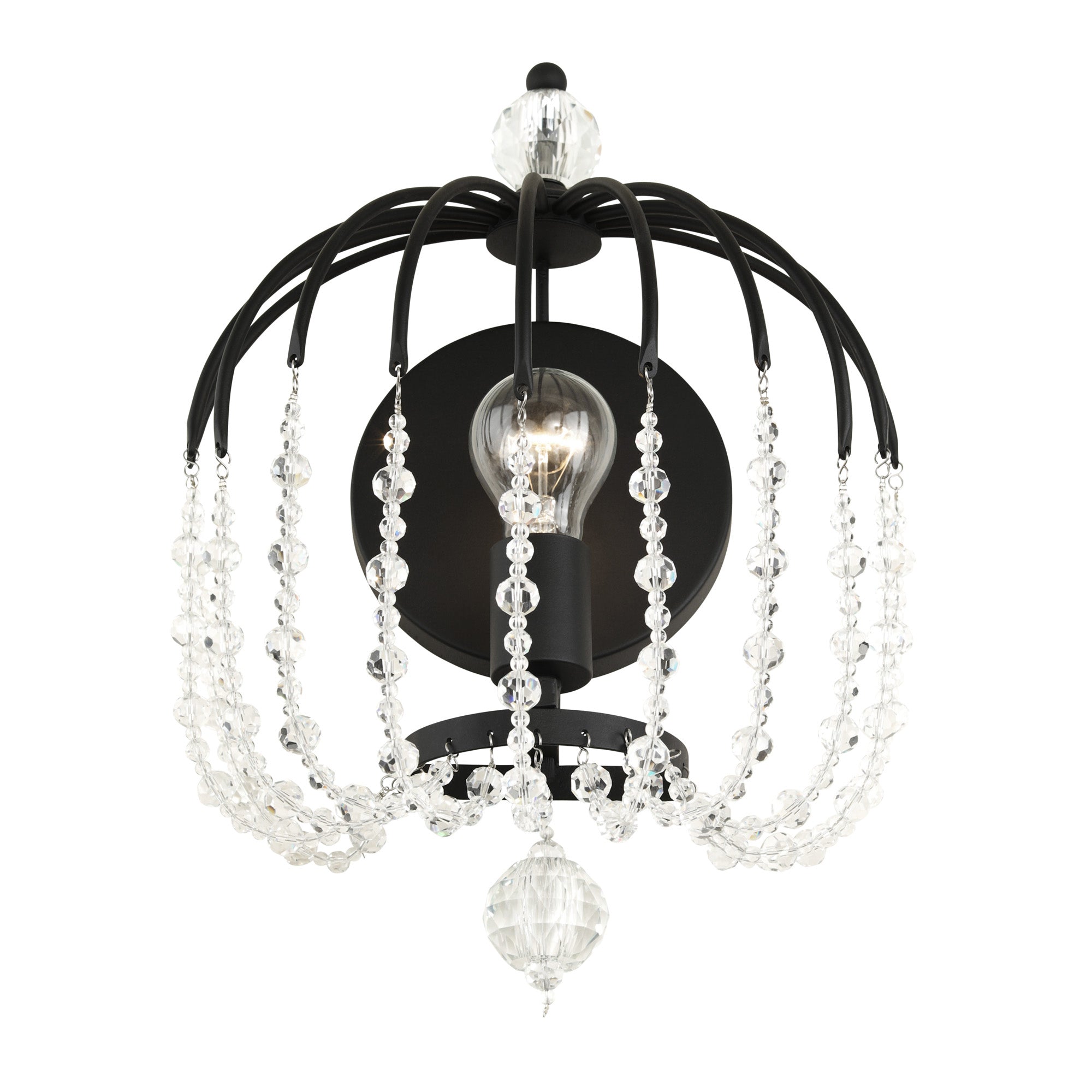 Voliere 1 Light Crystal Wall Sconce
