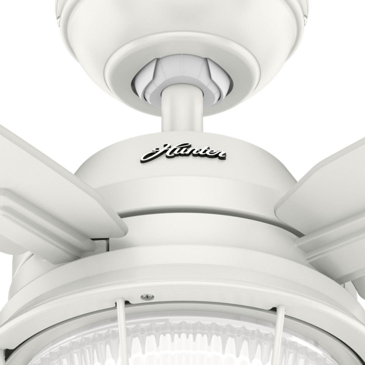 52 inch Ocala Fresh White Damp Rated Ceiling Fan with LED Light Kit and Pull Chain