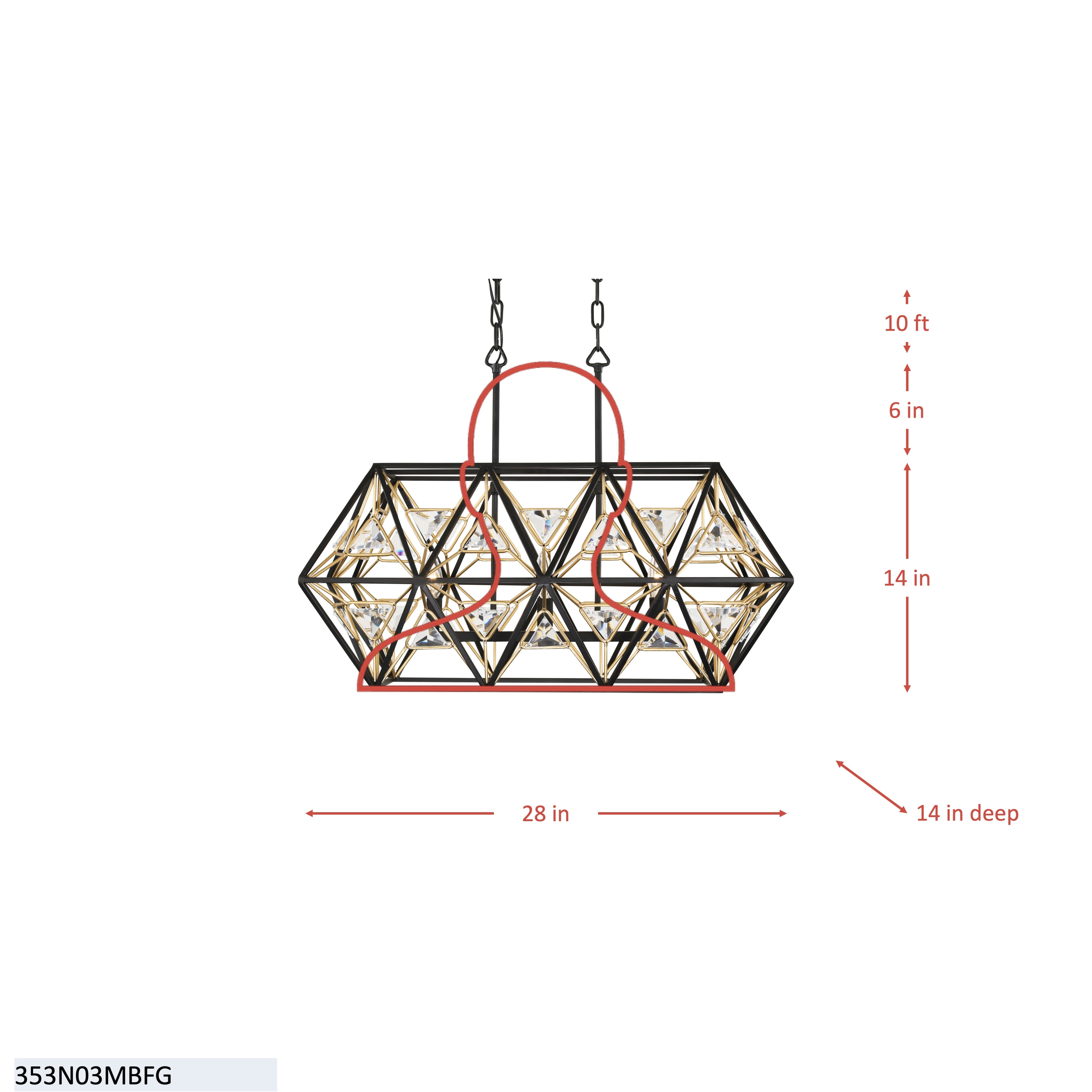 Marcia 3 Light Linear Pendant