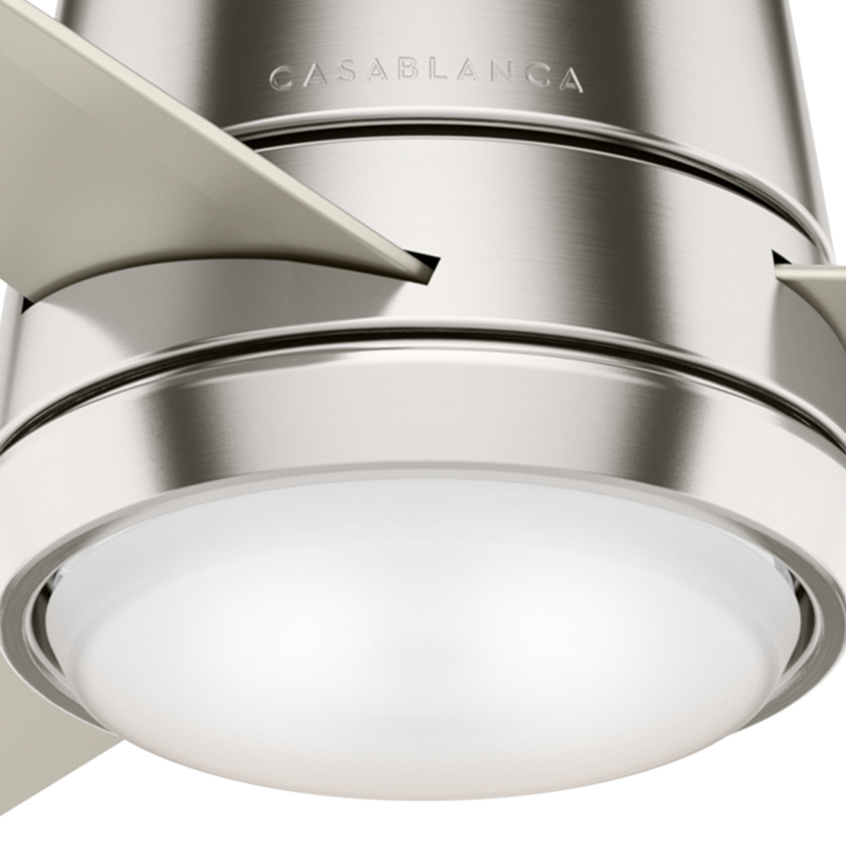 Casablanca 54 inch Commodus Brushed Nickel Low Profile Ceiling Fan with LED Light Kit and Wall Control
