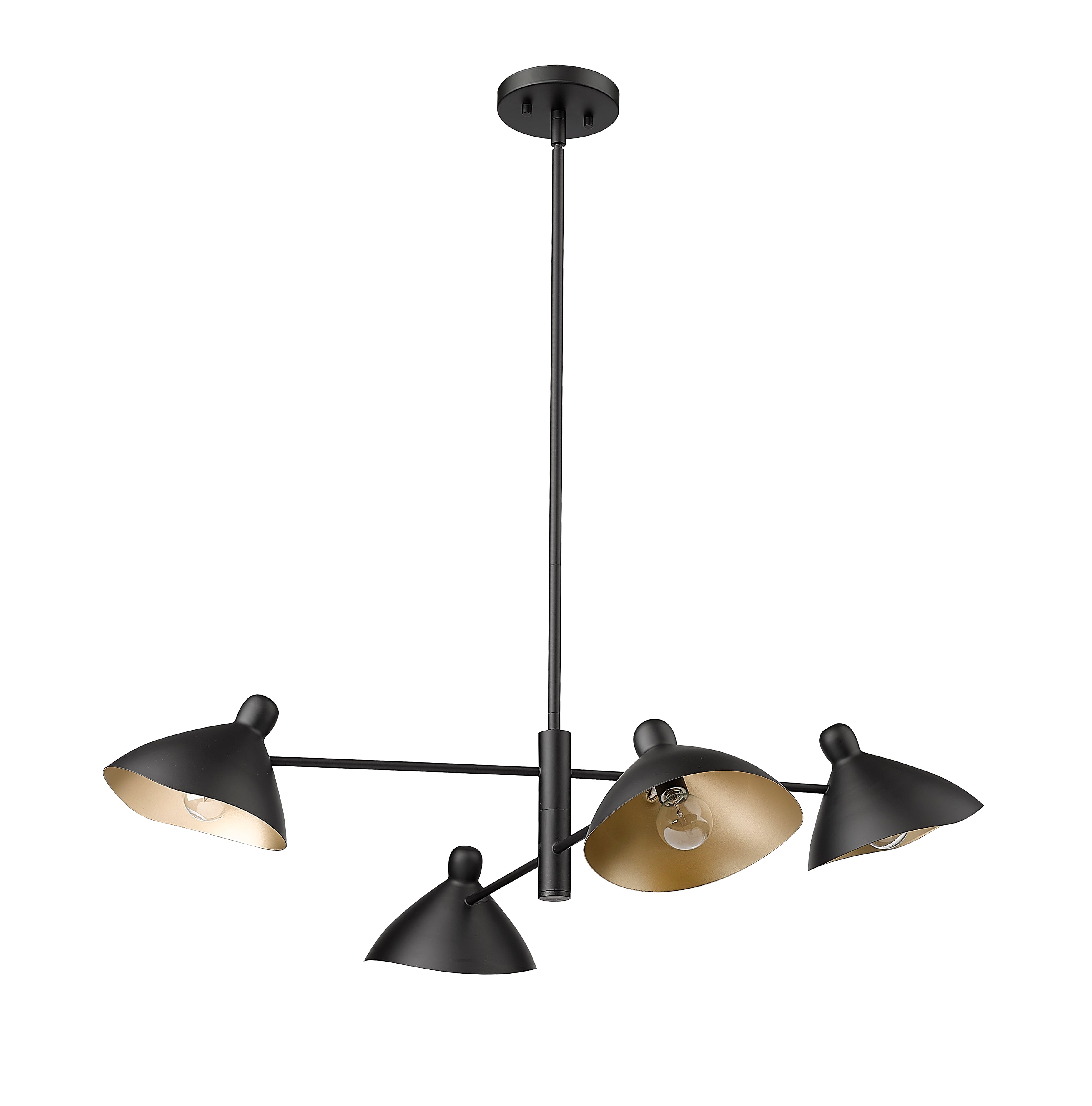 9.25'' Warhol Matte Black 4 Light Chandelier