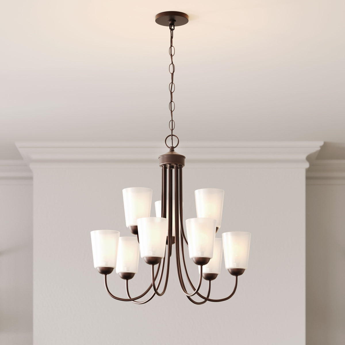 23.25'' Ivey Lake Rubbed Bronze 9 Light Chandelier