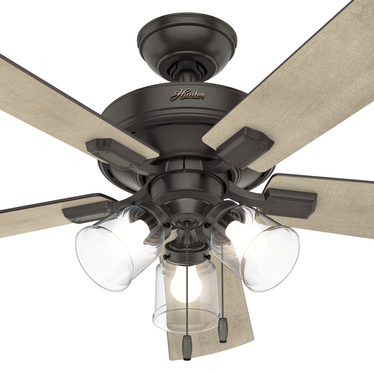 52 inch Crestfield Noble Bronze Ceiling Fan with LED Light Kit and Pull Chain