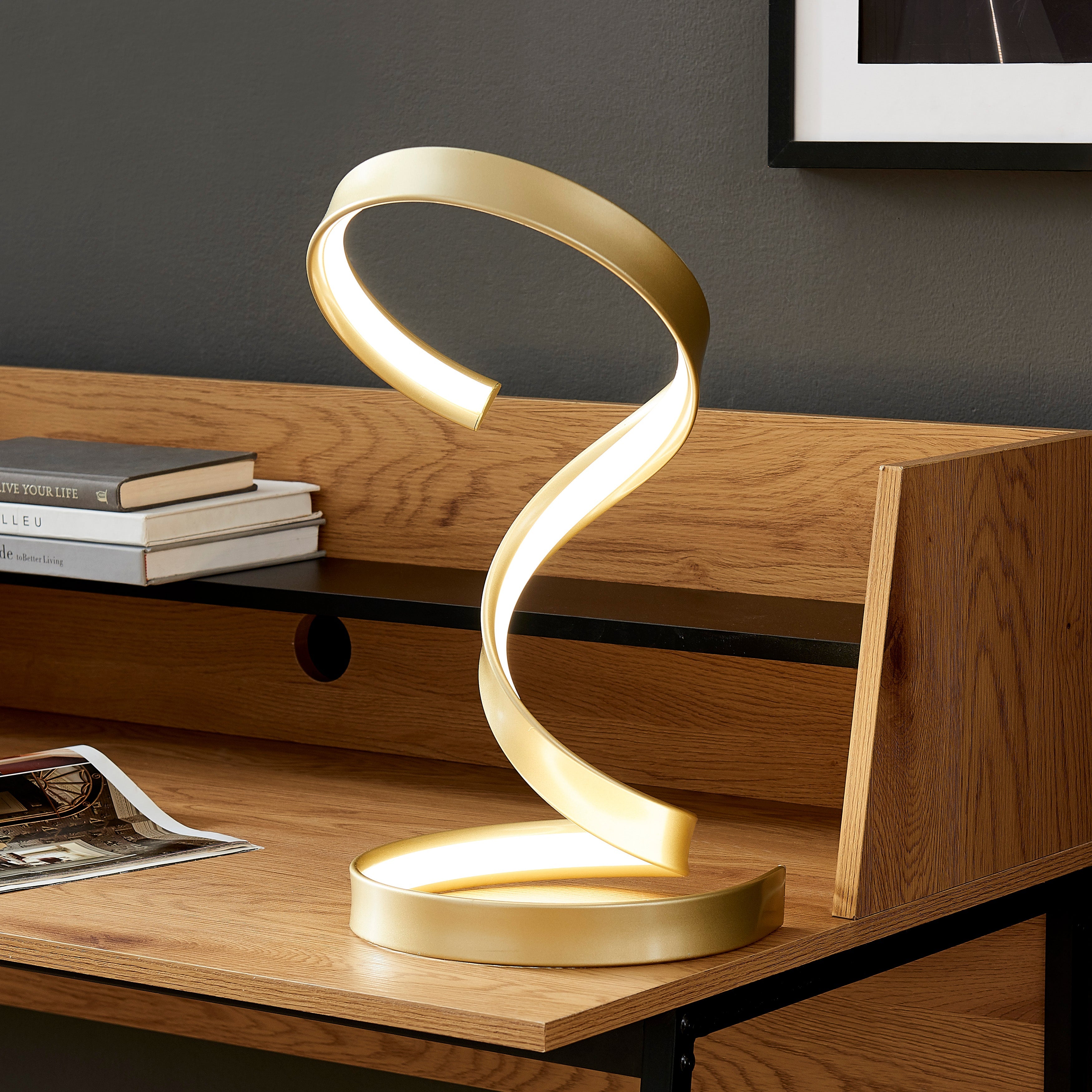 Hamburg Gold Table Lamp | LED Strip & Dimmable Switch