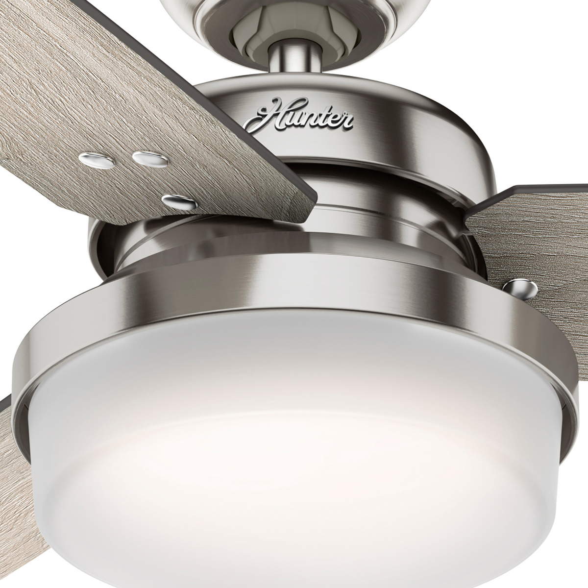 44 inch Sentinel Brushed Nickel Ceiling Fan with LED Light Kit and Handheld Remote