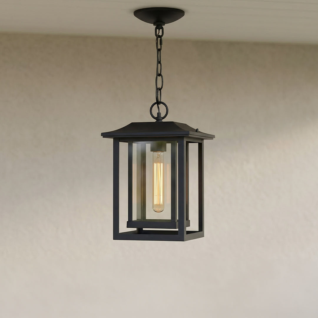 Winfield 1 Light Black Outdoor Pendant Hanging Lantern