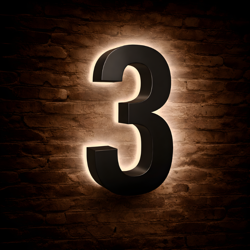 Illuminated Address Numbers - ABS Polymer - 2700K