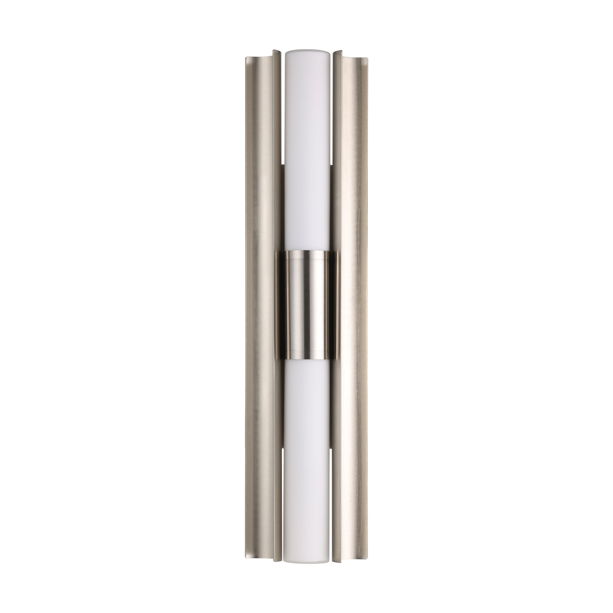 Colton 24-inch 2-light Brushed Nickel 5CCT LED Vanity Light with Etched Opal Glass Shades