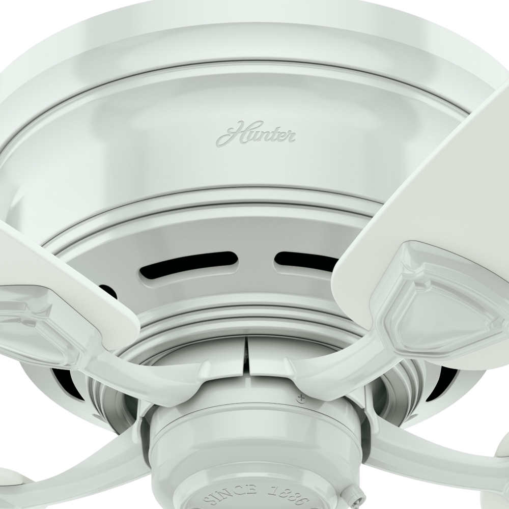 48 inch Sea Wind White Low Profile Damp Rated Ceiling Fan and Pull Chain