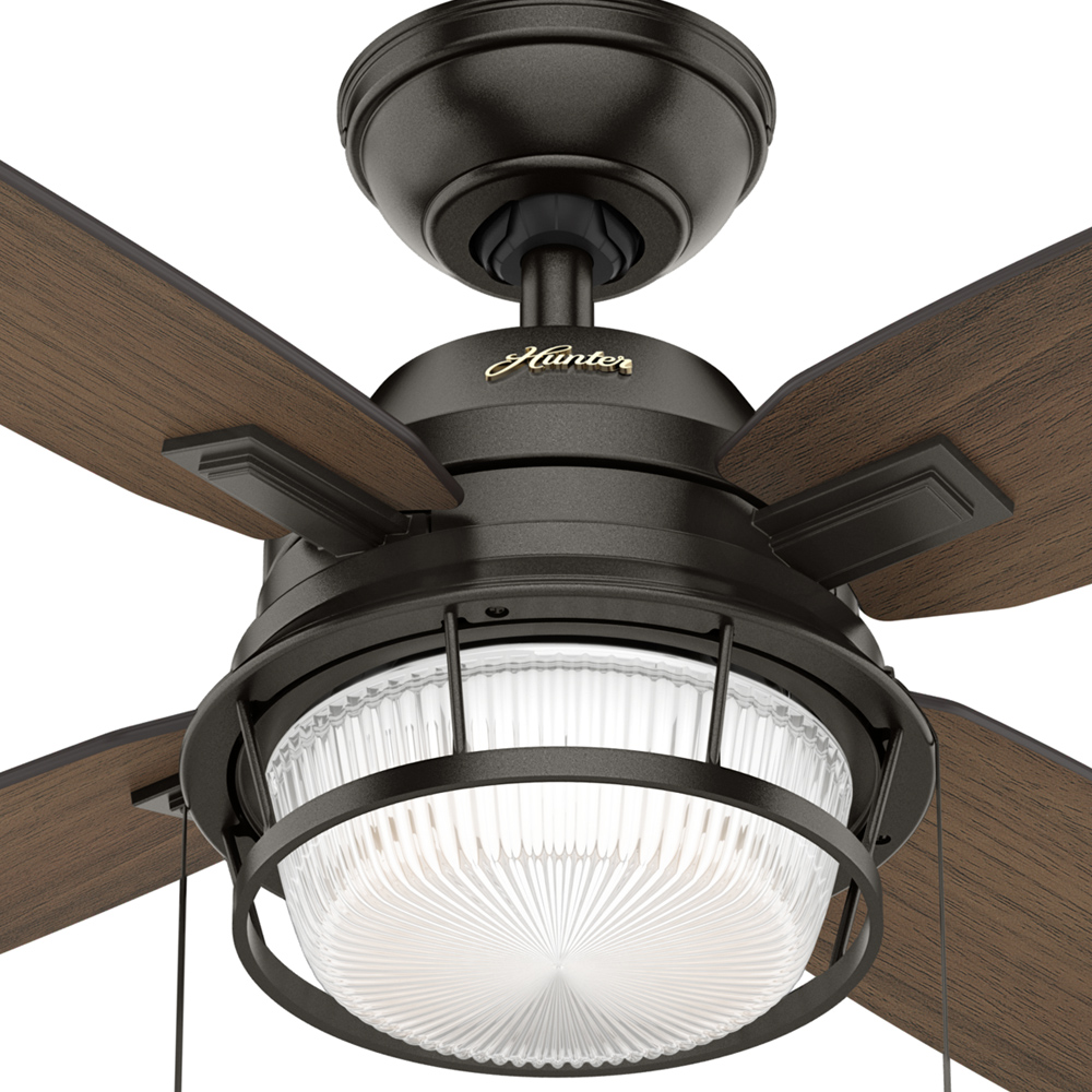 52 inch Ocala Noble Bronze Damp Rated Ceiling Fan with LED Light Kit and Pull Chain
