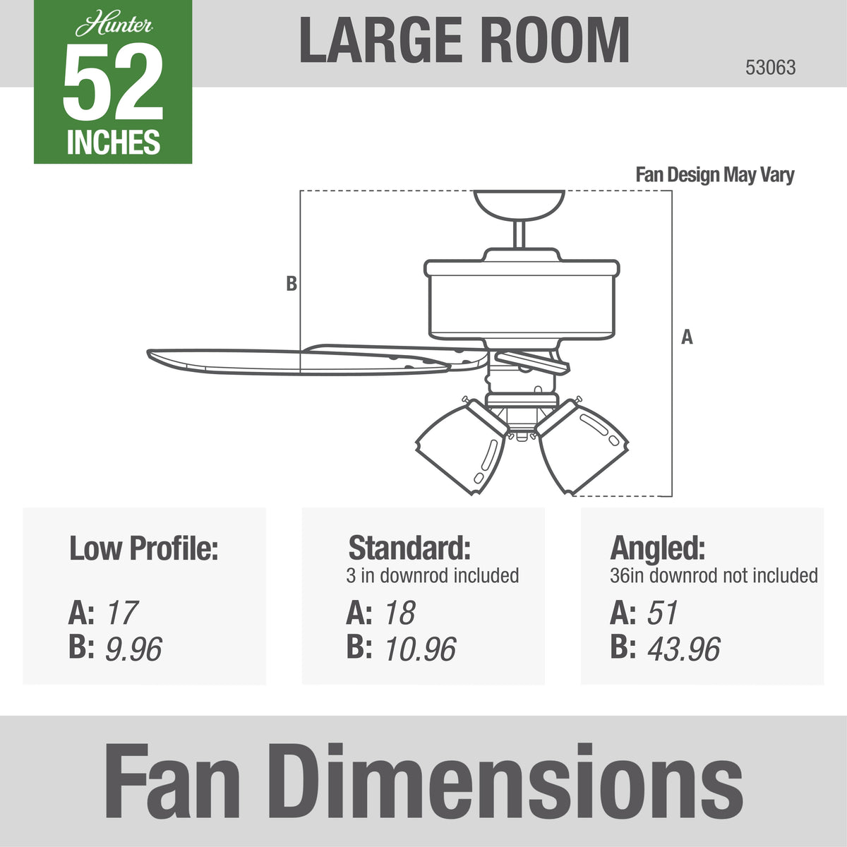 52 inch Studio Series Antique Brass Ceiling Fan with LED Light Kit and Pull Chain