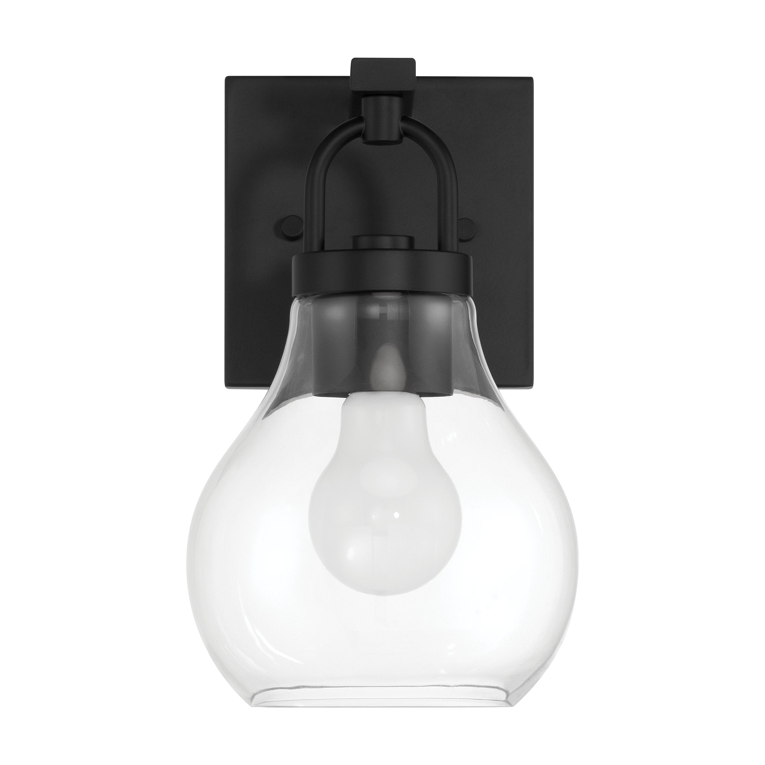 Mansfield 6-inch 1-light Matte Black Vanity Light with Clear Glass Shade