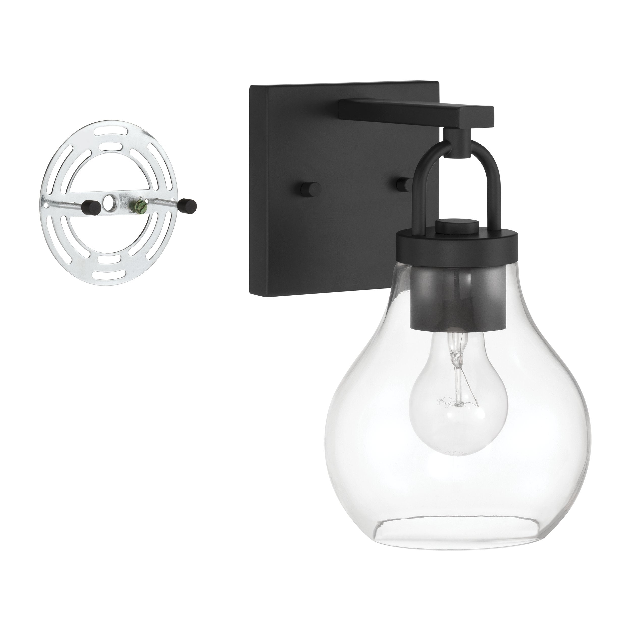 Mansfield 6-inch 1-light Matte Black Vanity Light with Clear Glass Shade