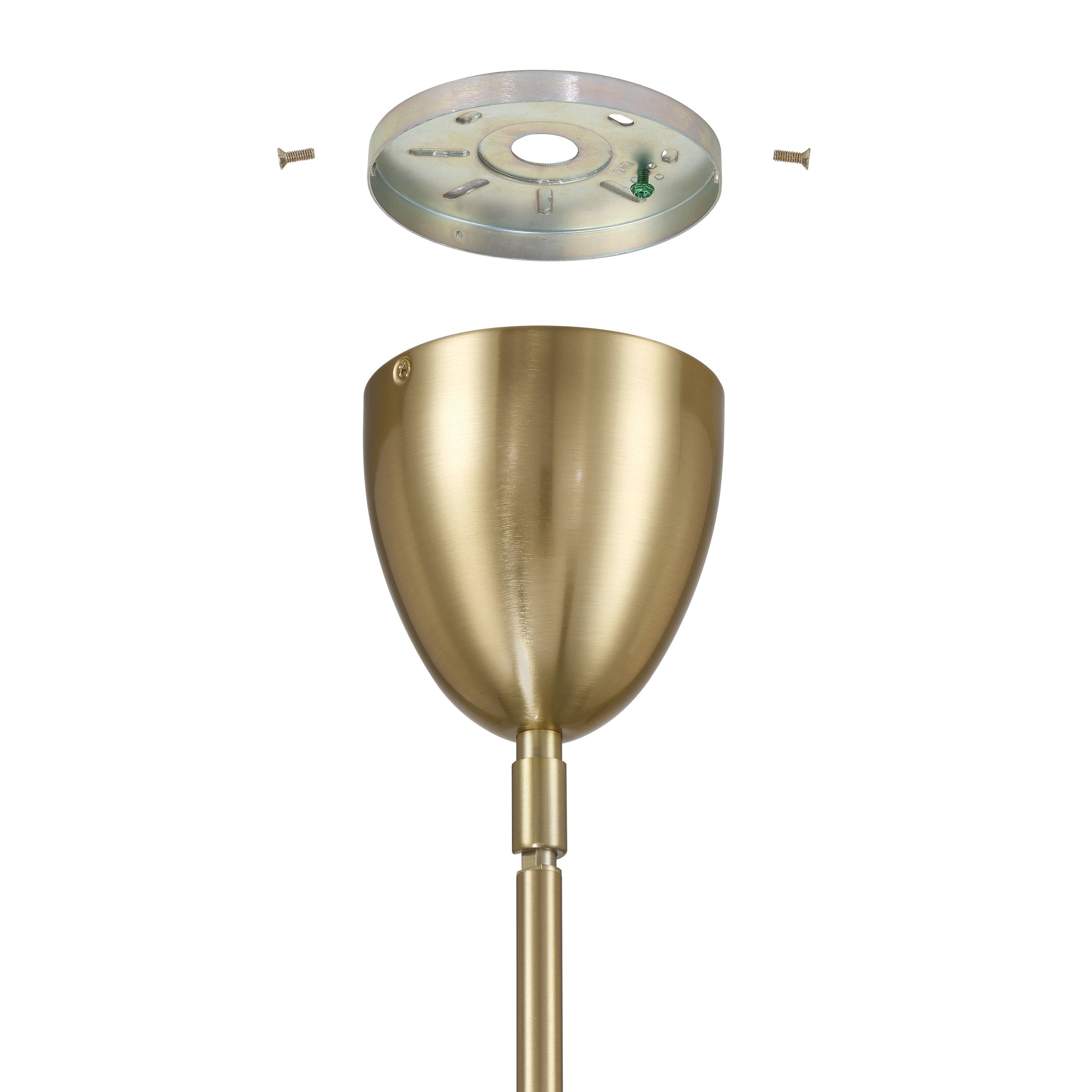 Fiorello 14-inch 3-light Brushed Gold Convertible Pendant with Smoked Amber Glass Shades