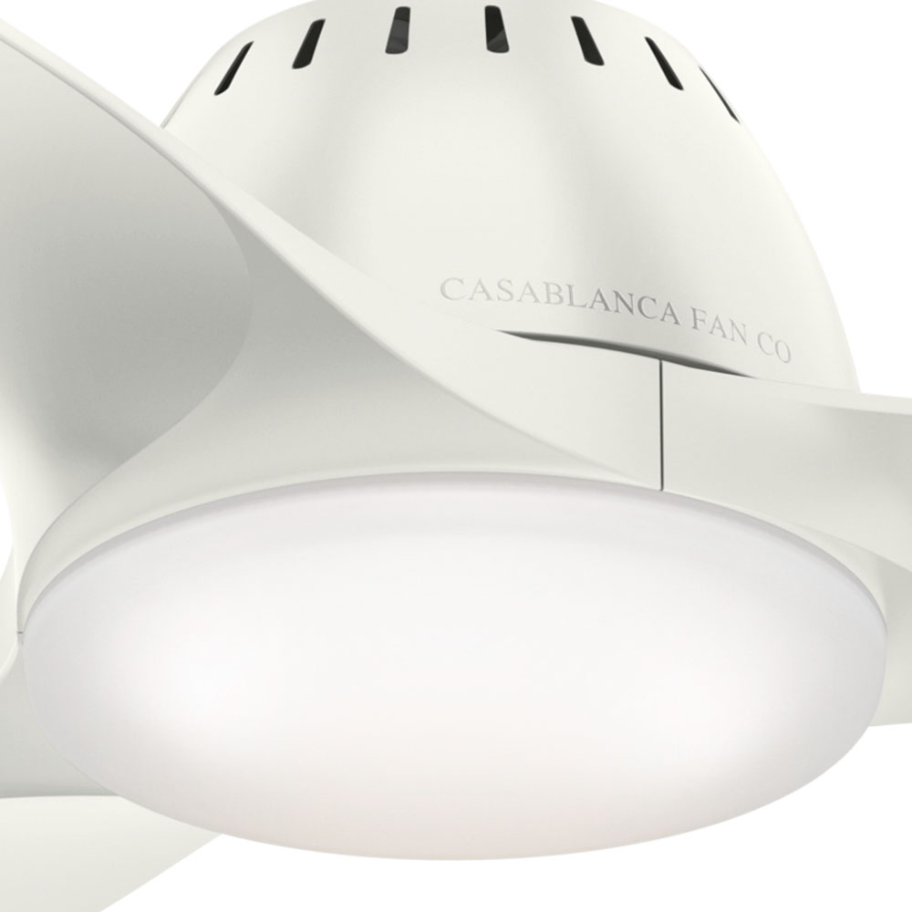 Casablanca 44 inch Wisp Fresh White Ceiling Fan with LED Light Kit and Handheld Remote