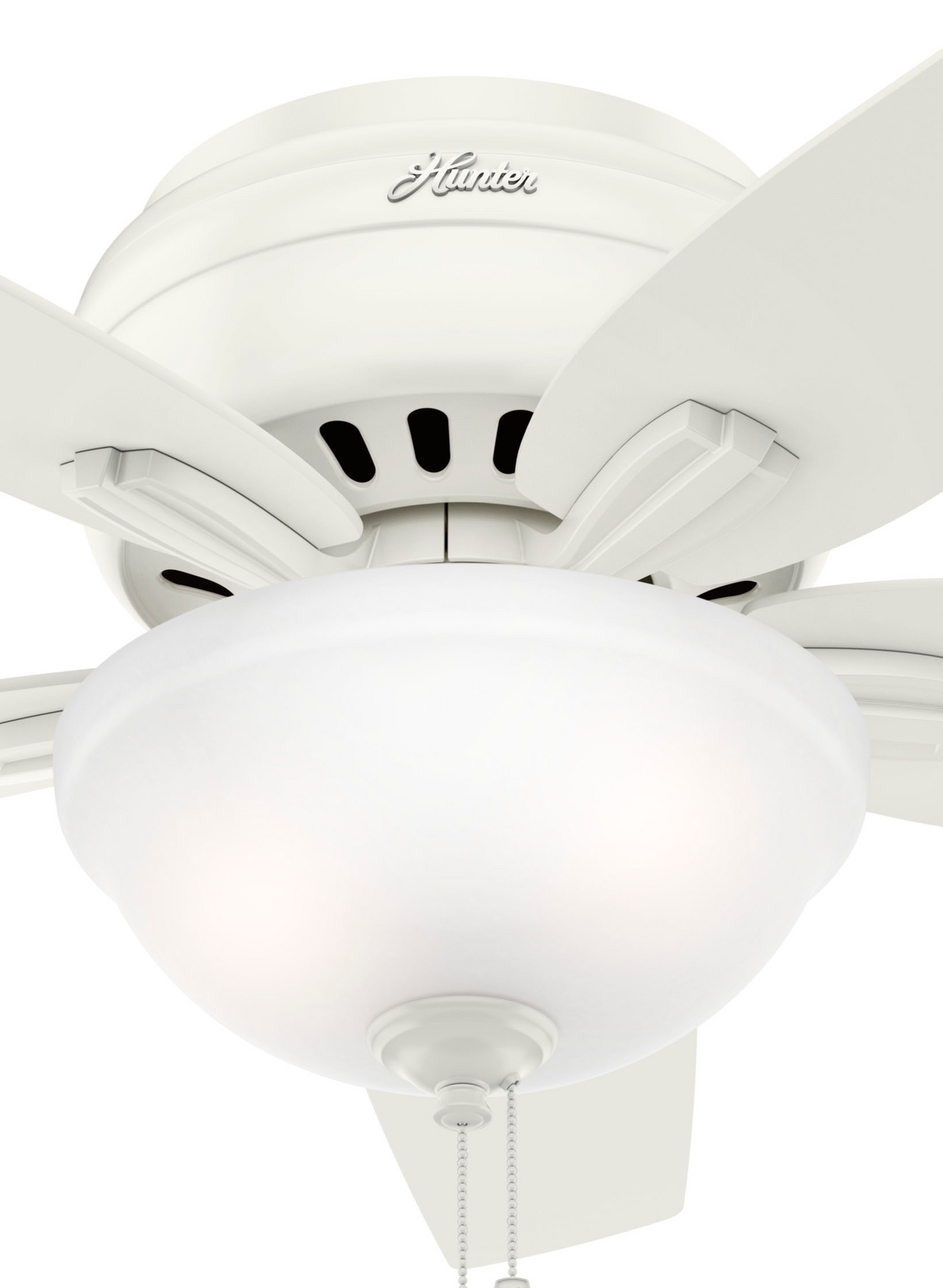42 inch Newsome Fresh White Low Profile Ceiling Fan with LED Light Kit and Pull Chain