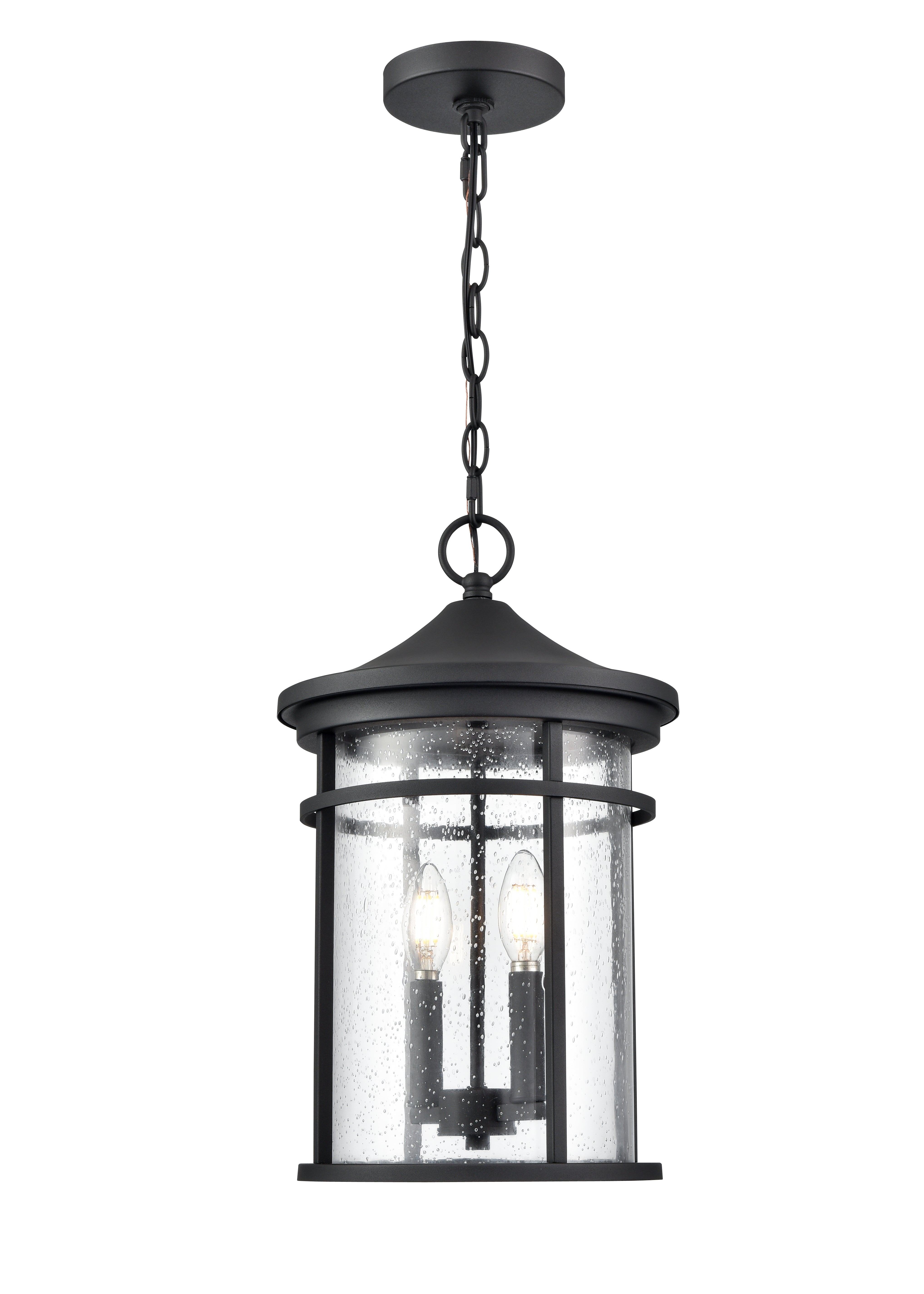 17.5'' Namath Textured Black 2 Light Hanging Lantern