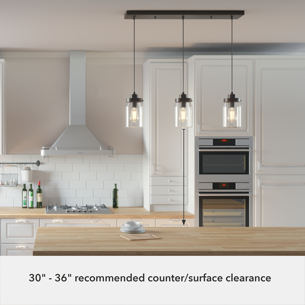 Devon Park 28.5-inch 3-light Onyx Bengal Linear Pendant Cluster with Clear Glass