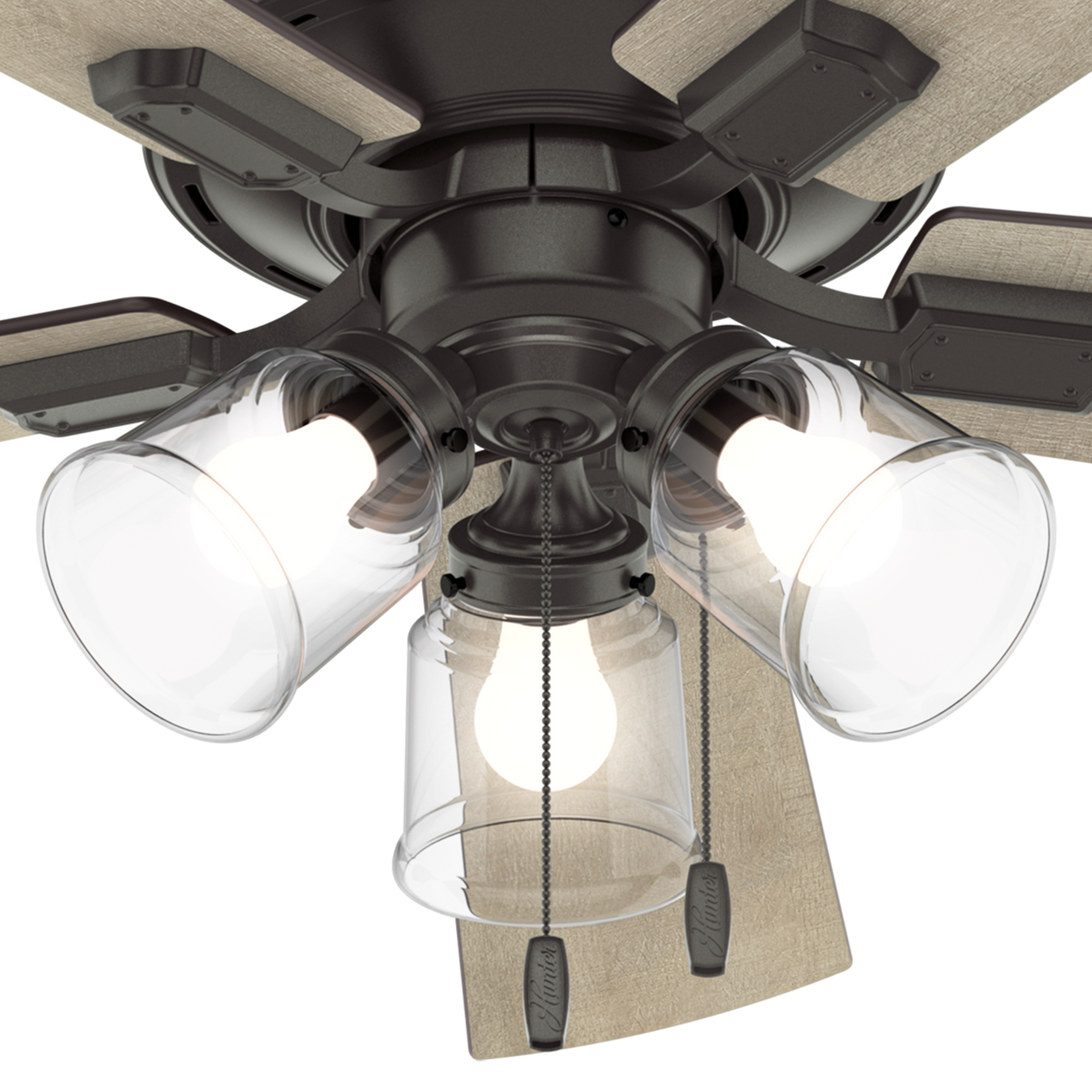 52 inch Crestfield Noble Bronze Low Profile Ceiling Fan with LED Light Kit and Pull Chain