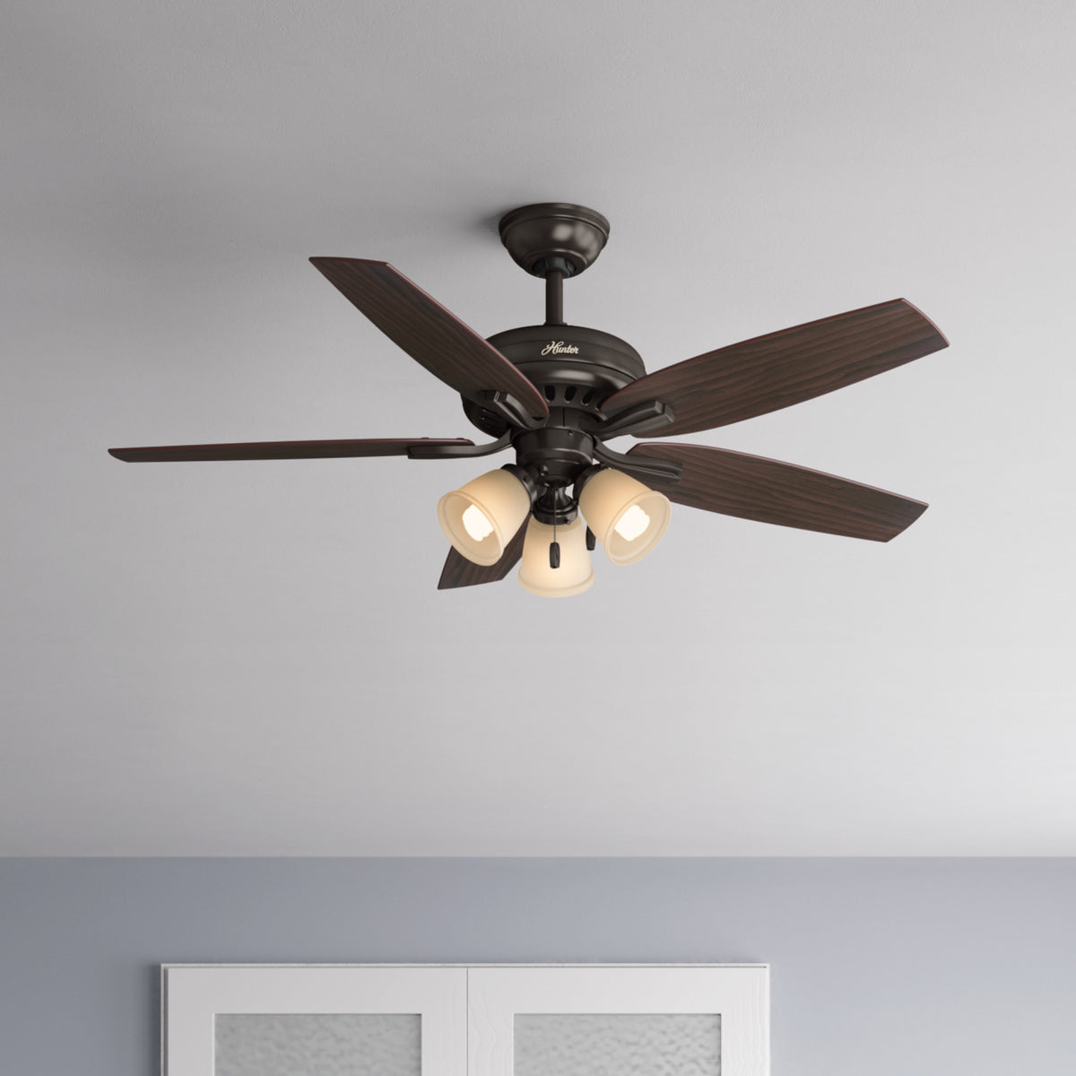52 inch Newsome Premier Bronze Ceiling Fan with LED Light Kit and Pull Chain