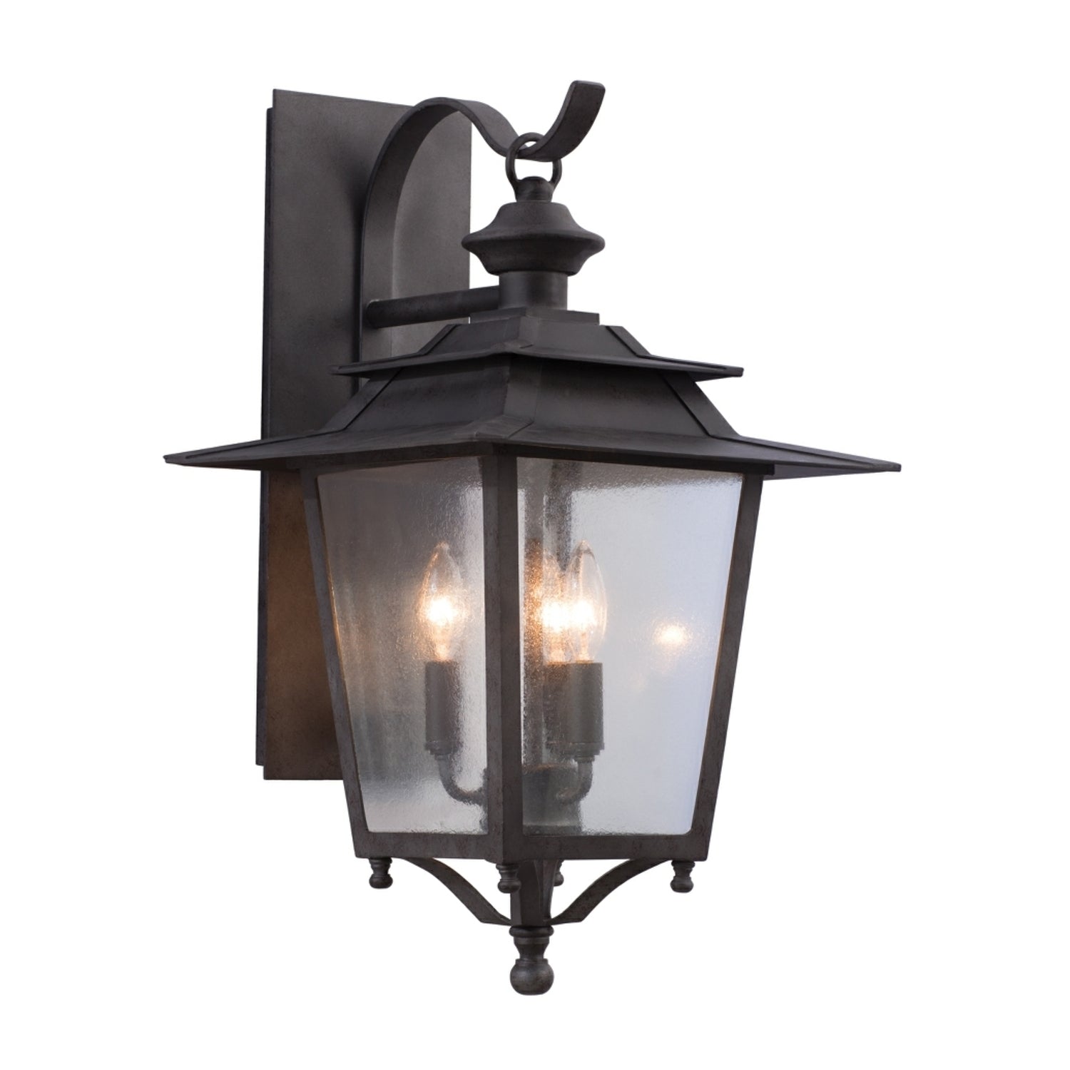 25'' Saddlebrook Outdoor 3 Light Aged Iron Wall Sconce