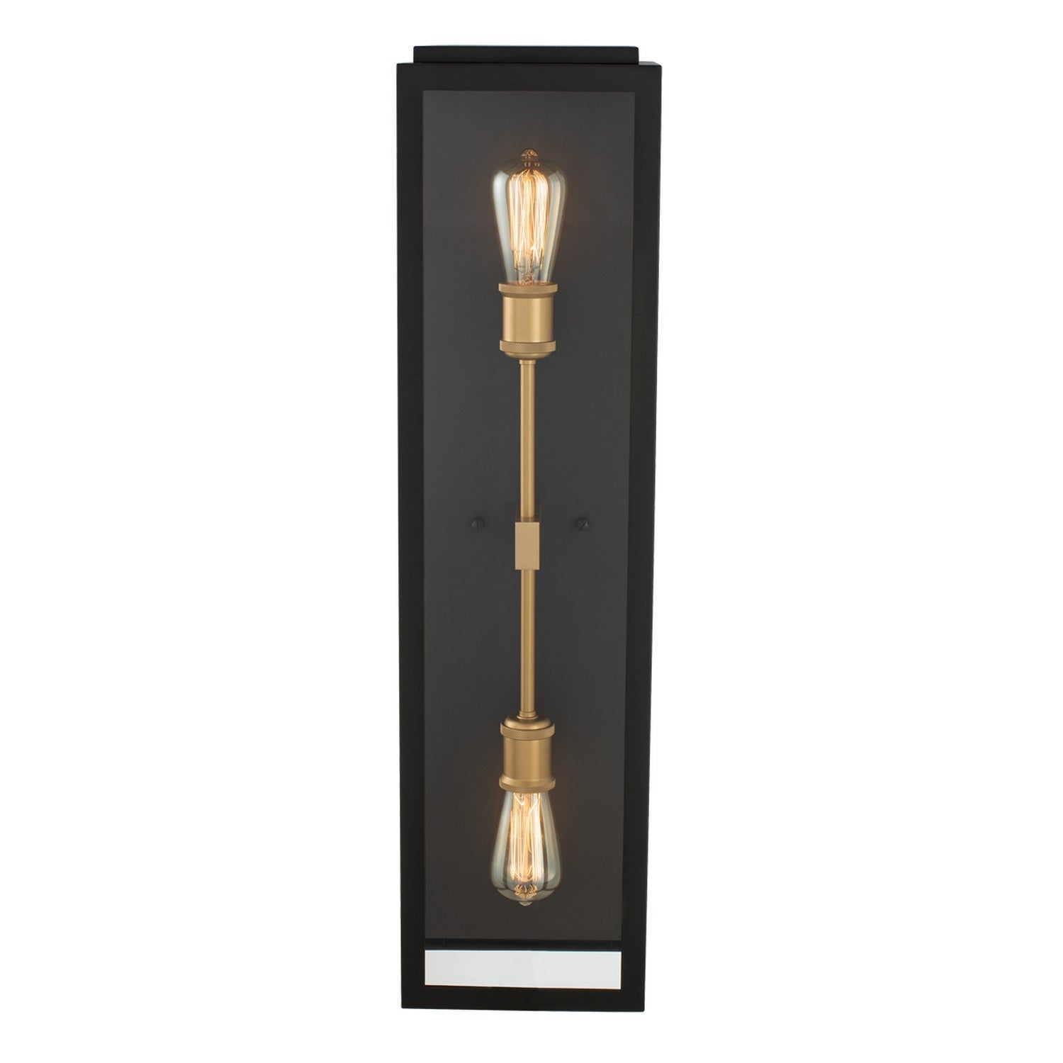8'' Ashland 2 Light Black w/ Sanded Gold Outdoor Wall Sconce