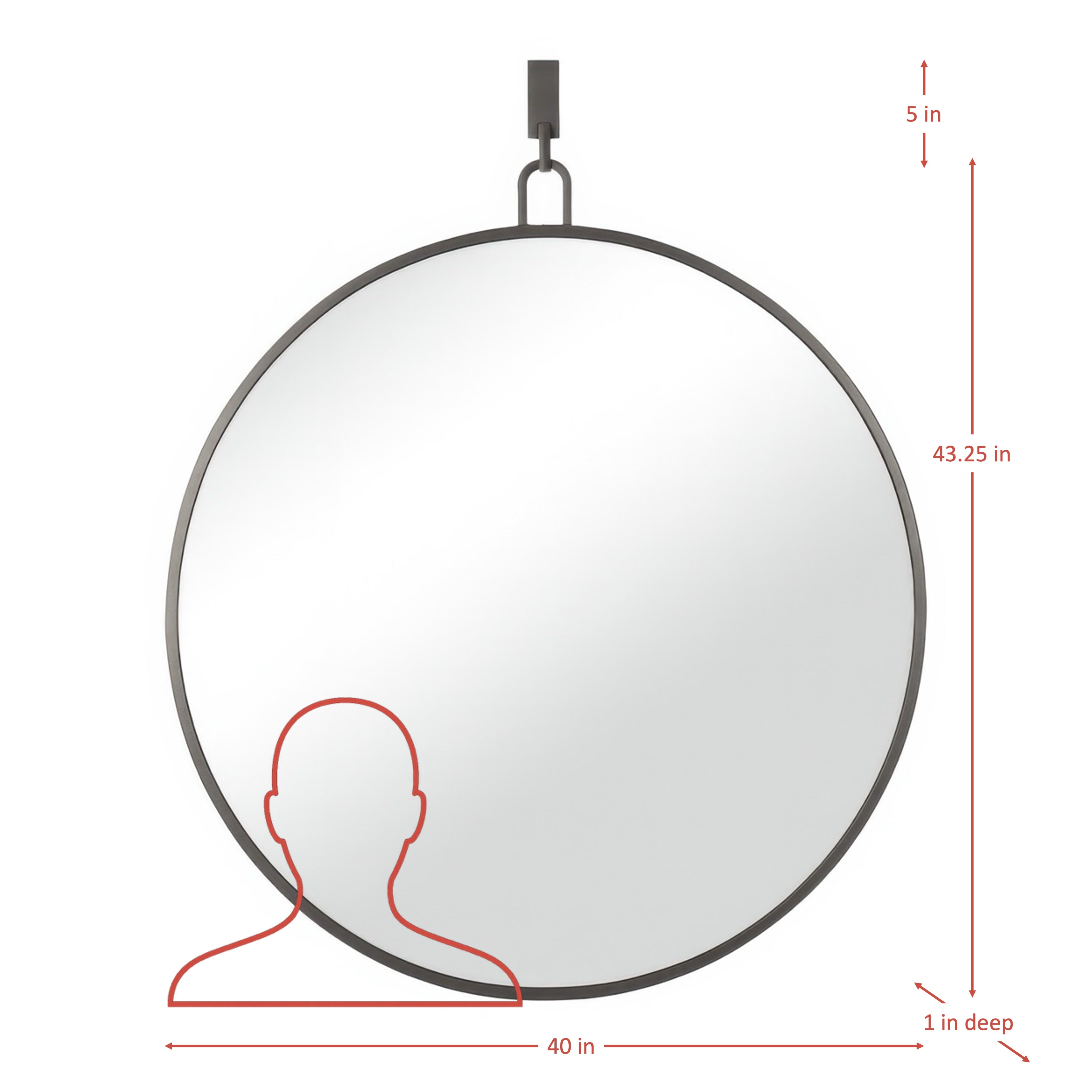 Stopwatch 40-in Round Mirror