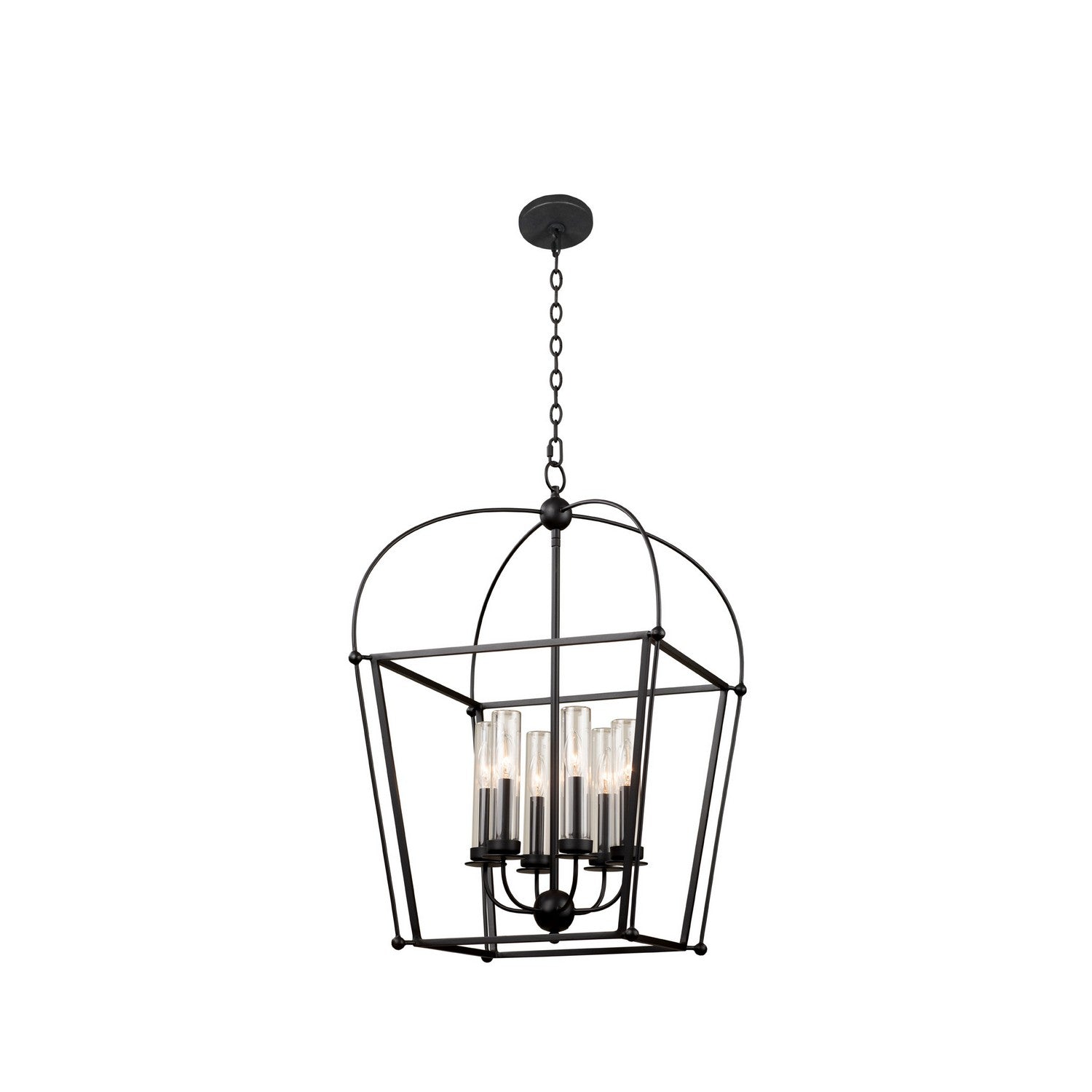 30'' Sutter 6 Light Matte Black Outdoor Pendant