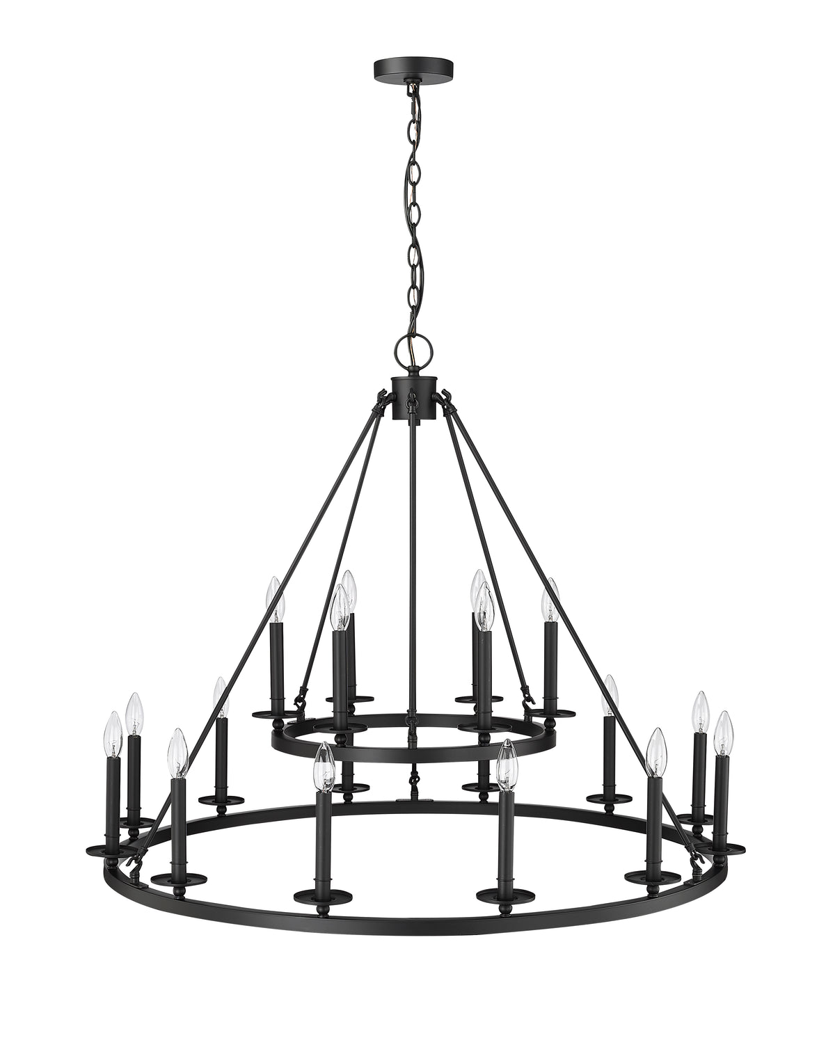 42-inch Florence Matte Black 18-Light Chandelier