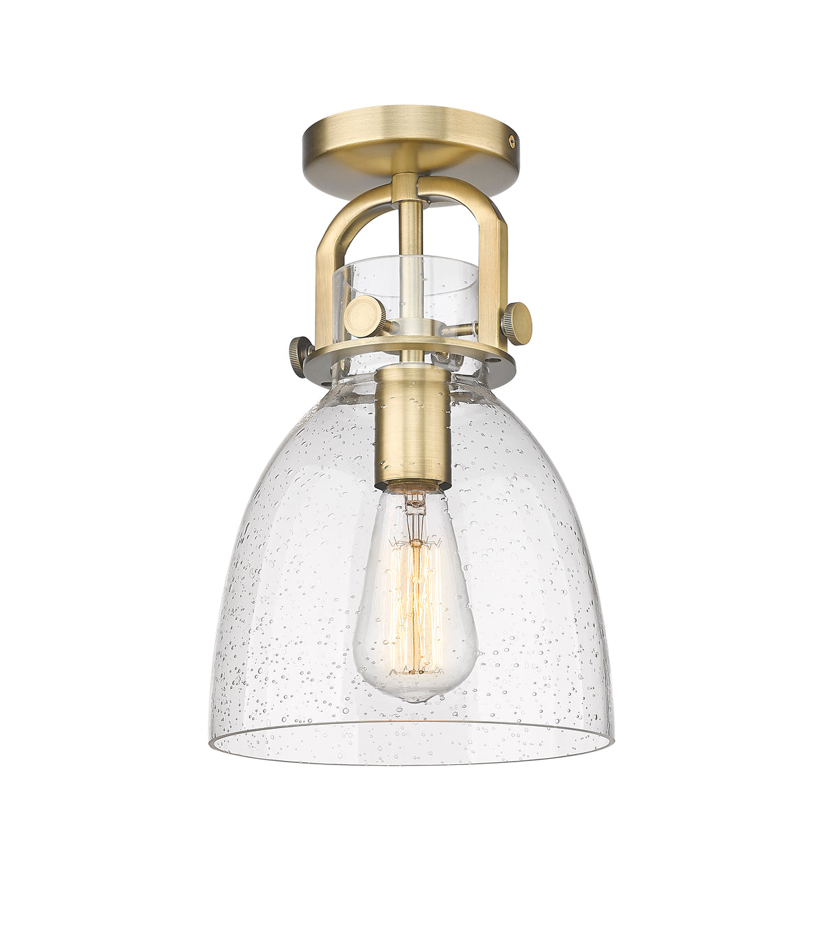 Newton Bell 8-Inch 1-Light Semi-Flush Mount 12.5-Inch High Dimmable