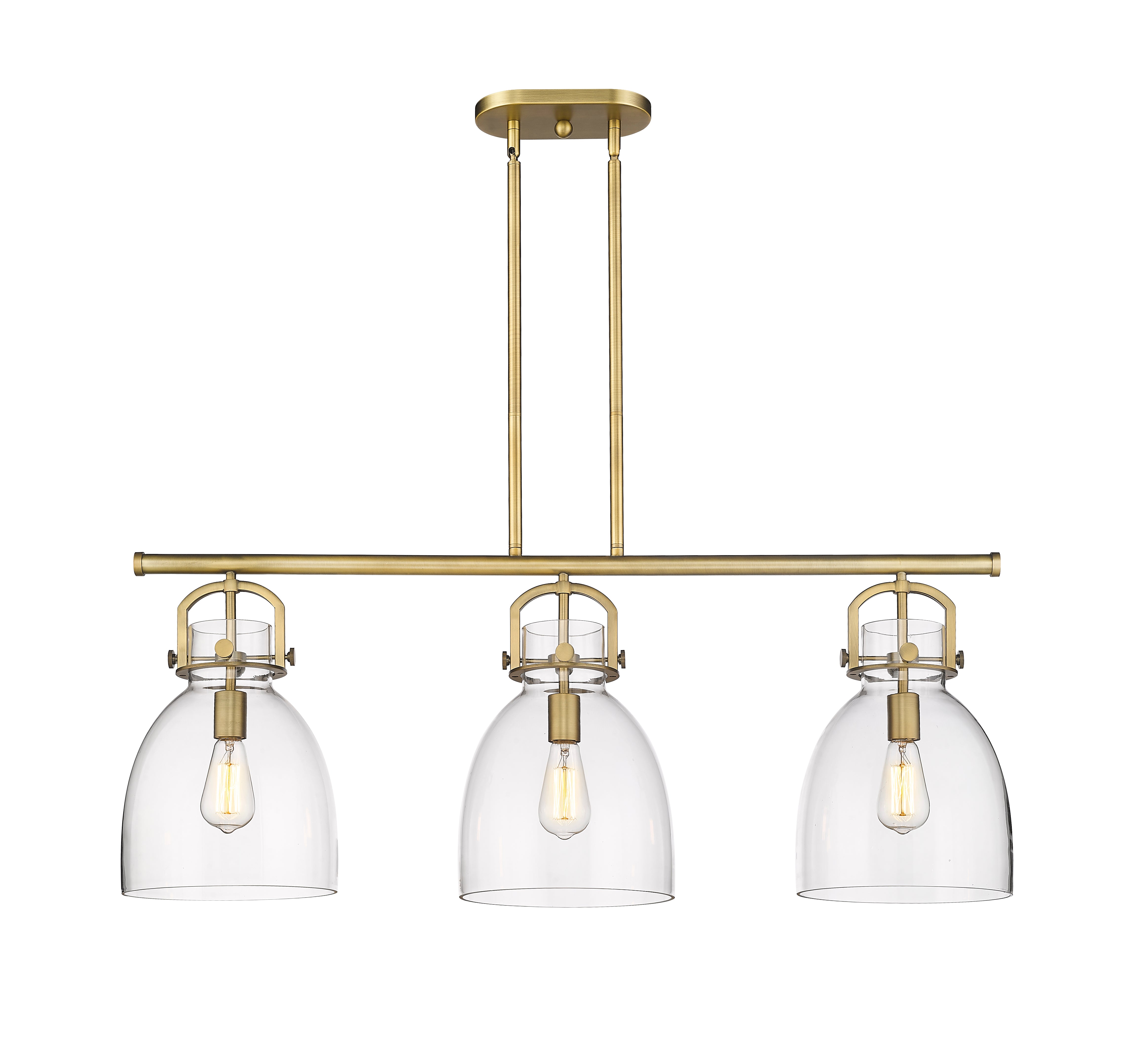Downtown Urban Island Light Cast Brass