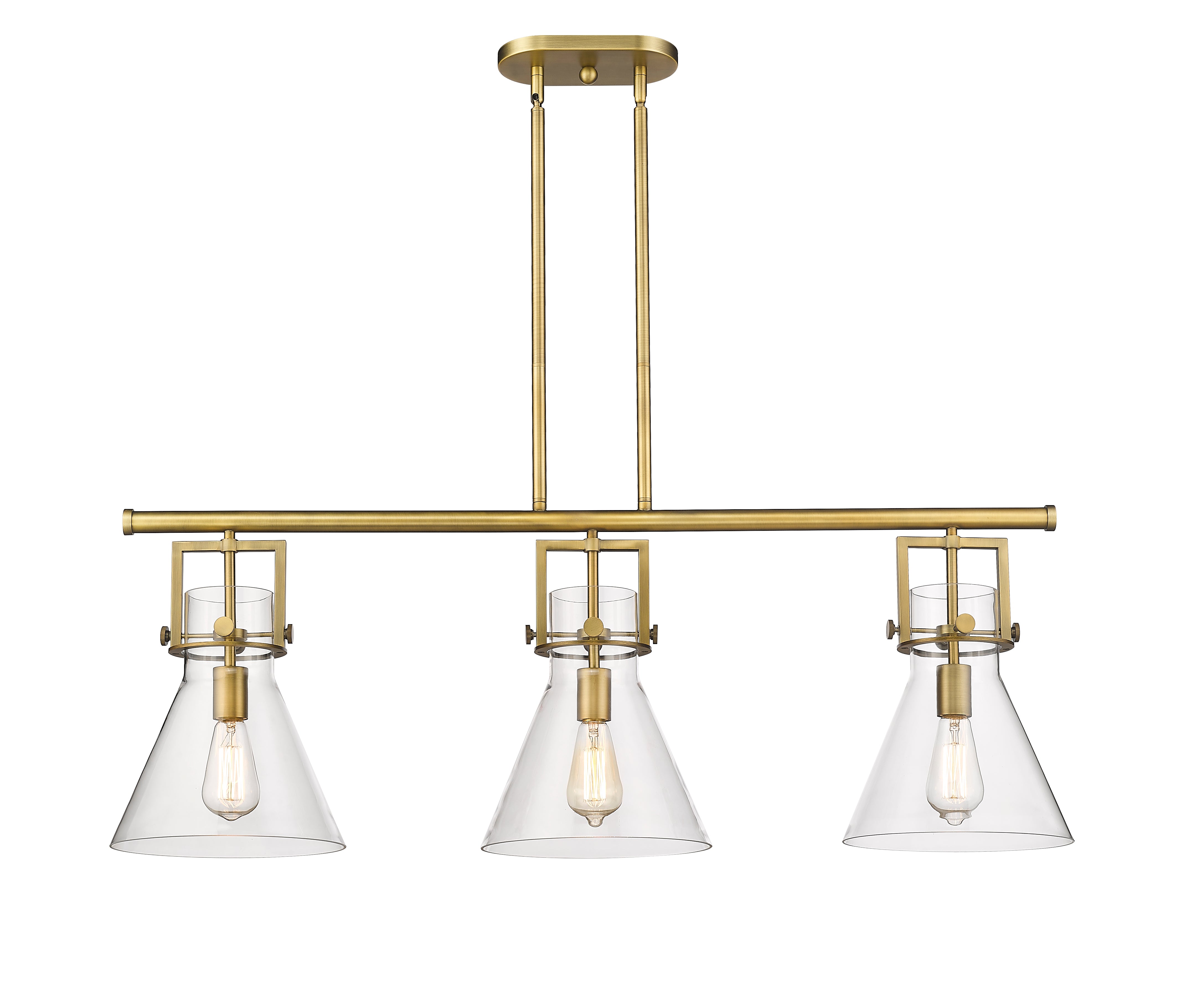 Downtown Urban Island Light Cast Brass Steel