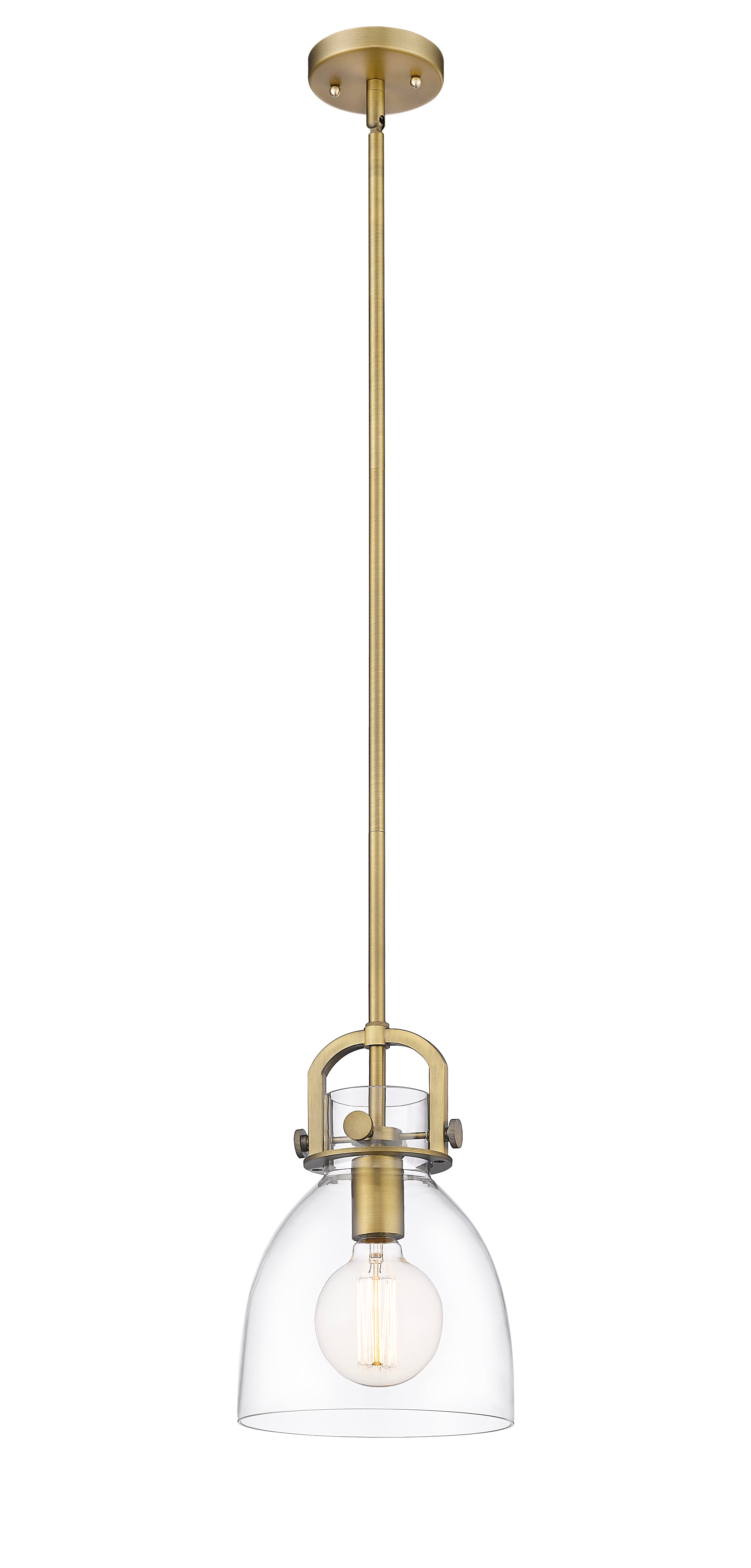 Downtown Urban Mini Pendant 8 Inch Brushed Brass