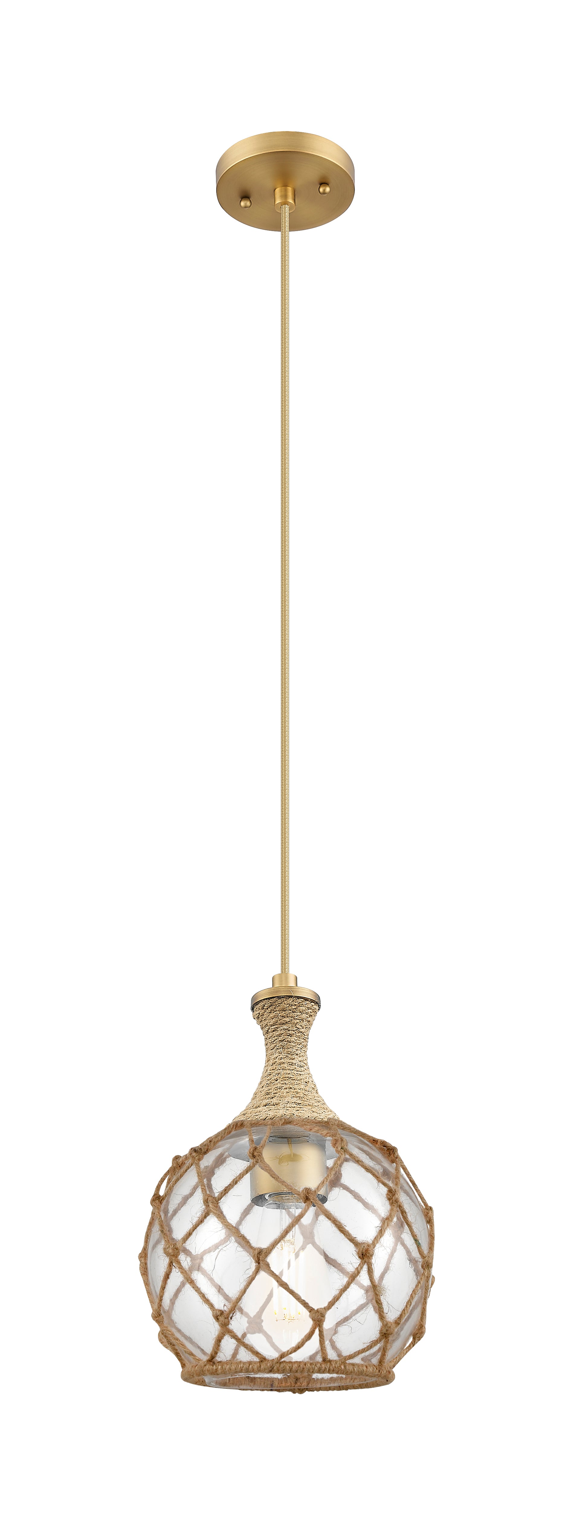 Ballston Mini Pendant Brushed Brass 8 Inch