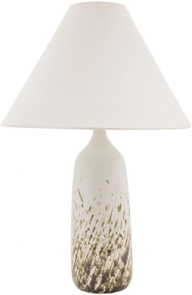 25-inch Scatchard Decorated White Gloss Table Lamp