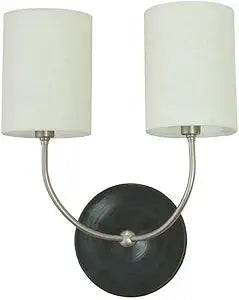 12.5-inch Scatchard Oatmeal and Antique Brass Wall Sconce