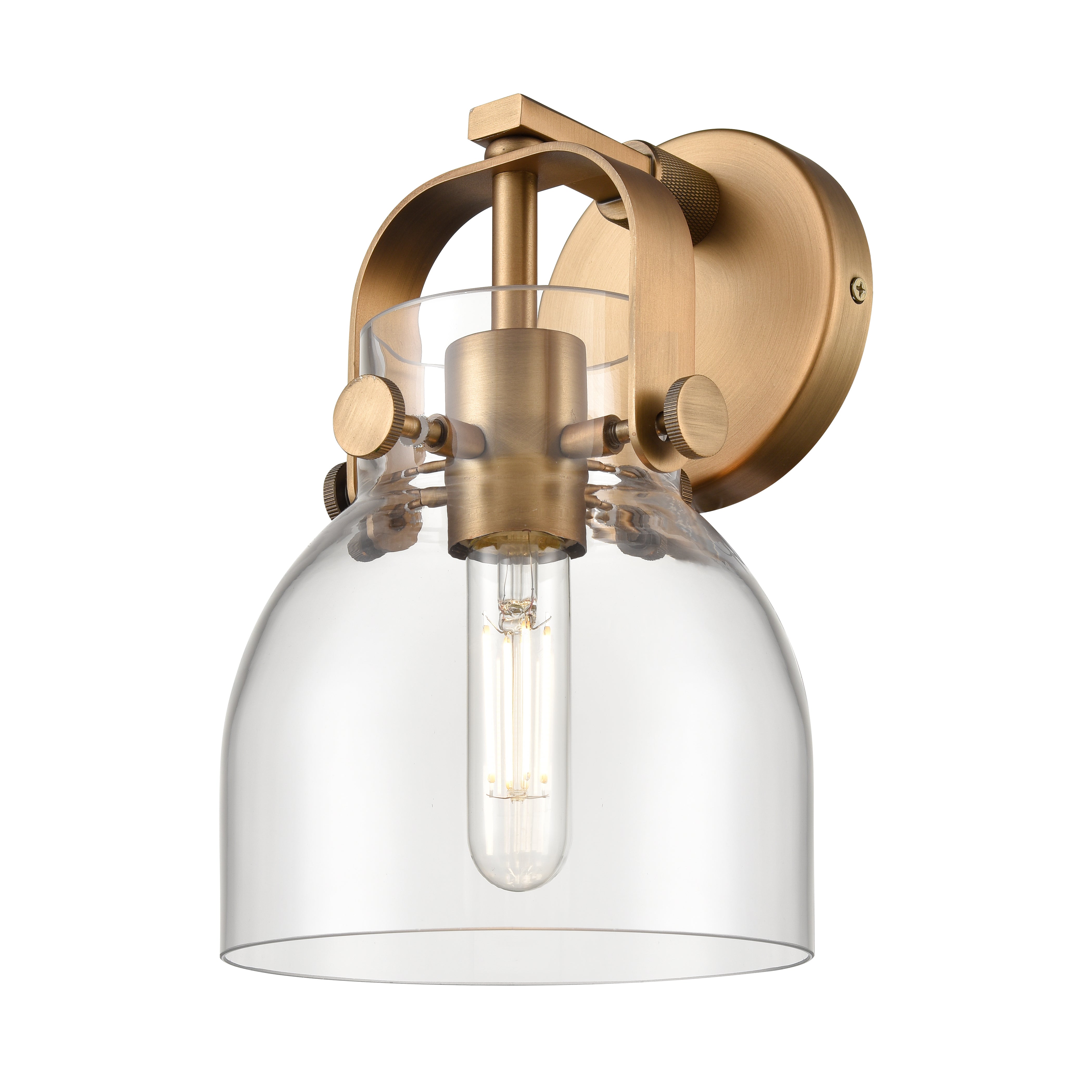 Downtown Urban Sconce Brass Glass Steel