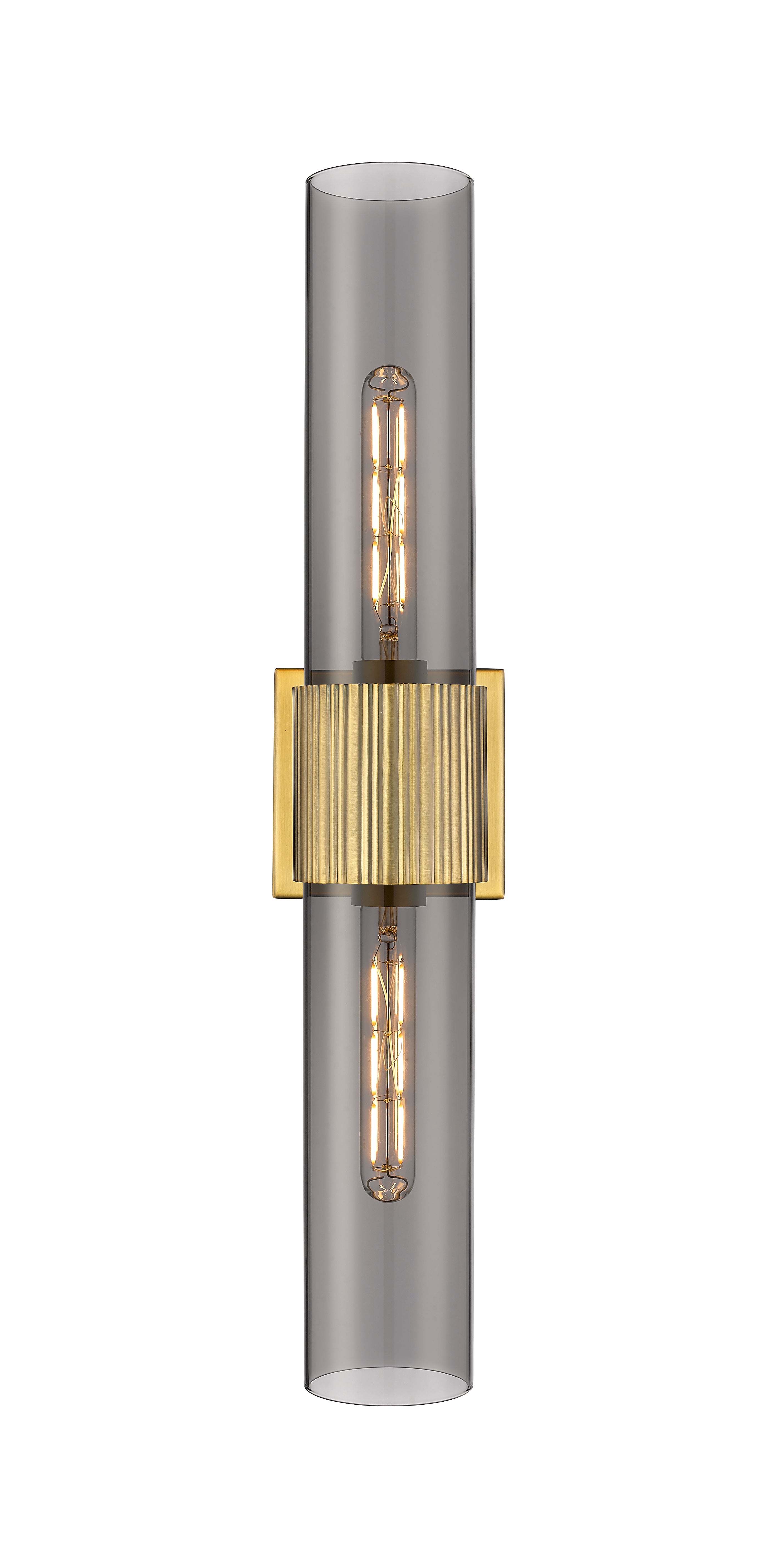 Downtown Urban Bath Vanity Light Ribbed Brass